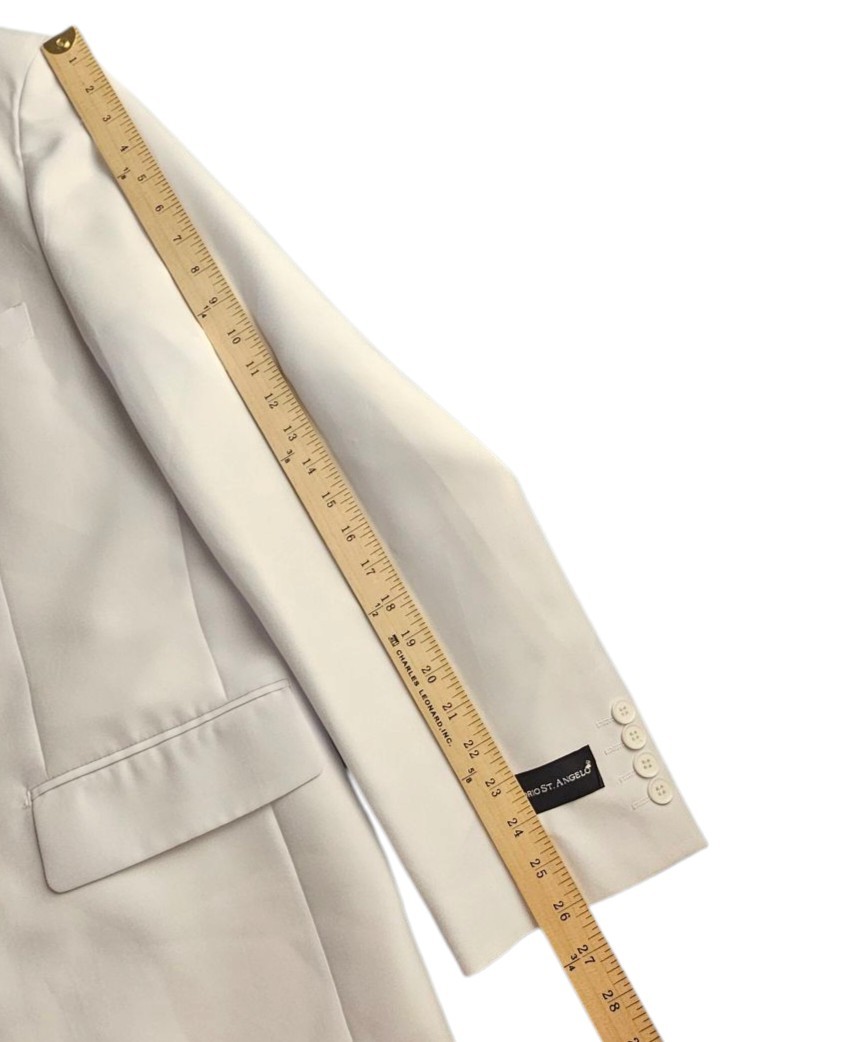 Vittorio St. Angelo White Suit Split Collar 2 Button 54R Pants 48×26 Formal NWT