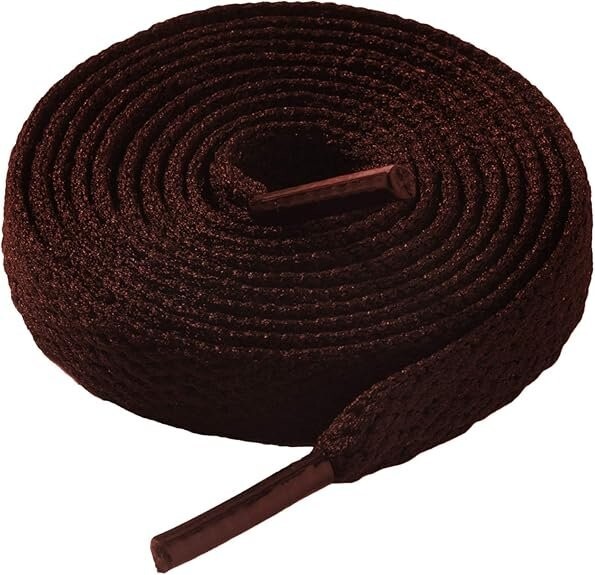 Mens FLAT Dress Shoe Laces NOT Waxed Thin Color Brown 2 Pairs in Box