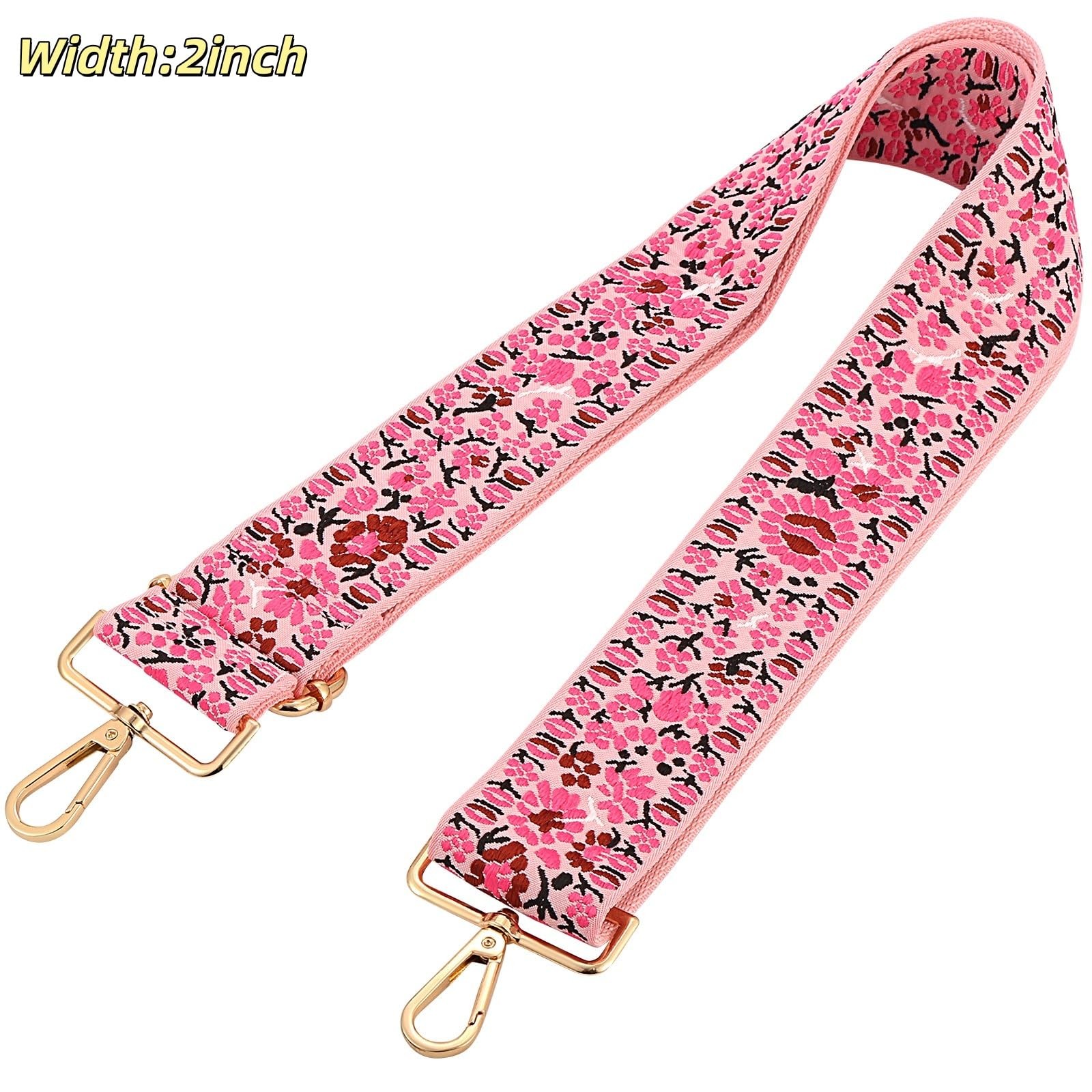 Flower Purse Strap Replacement Embroidery Crossbody Wide Shoulder Strap Adjus…