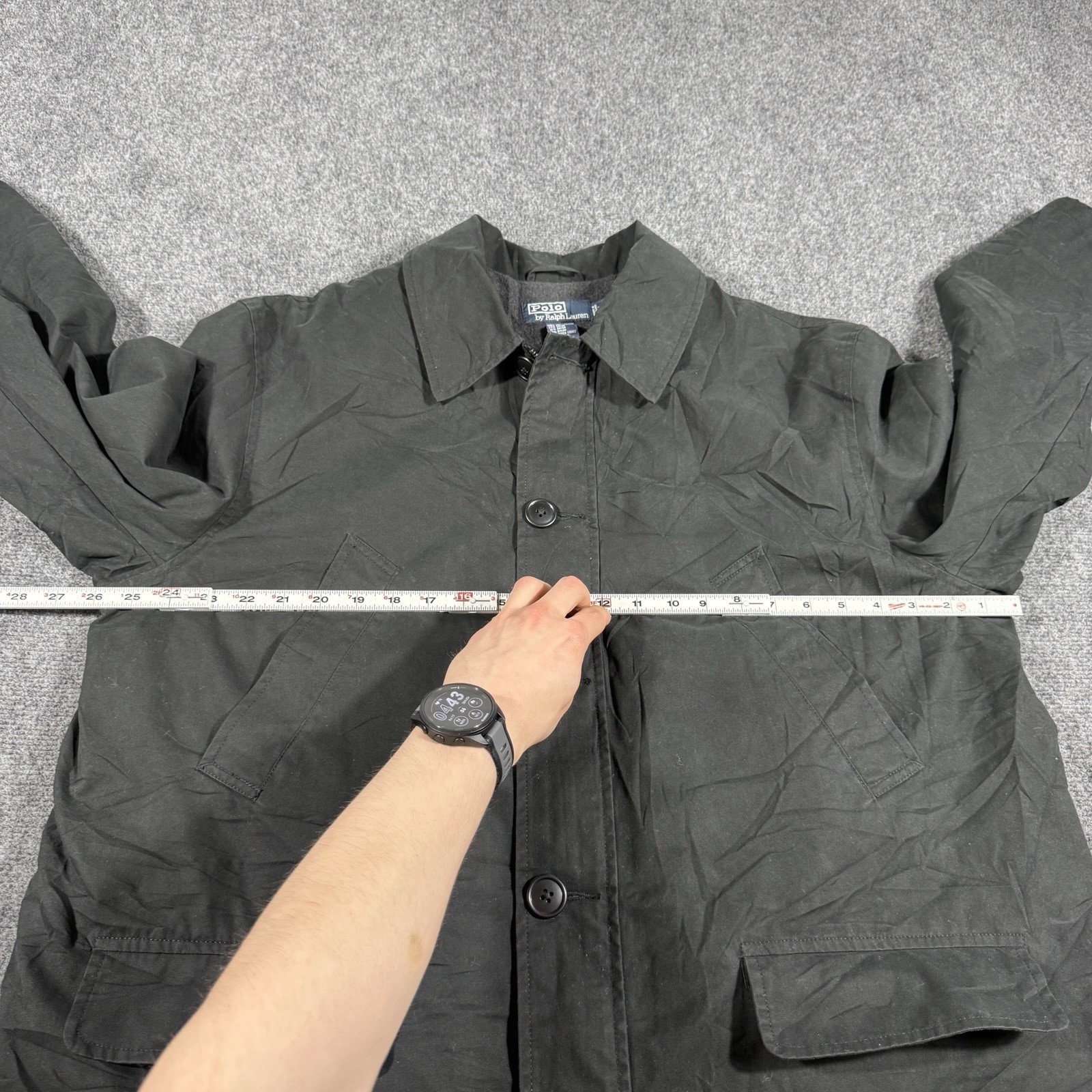 Vintage Polo Ralph Lauren Jacket Mens Size Large Barn Utility Chore Coat Black