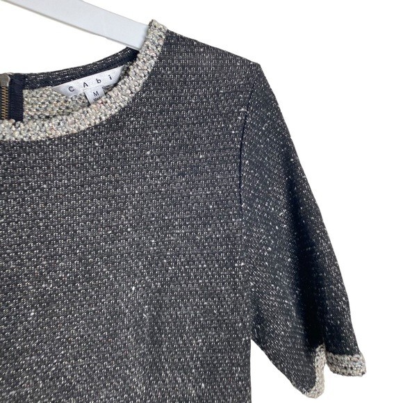 CAbi Coco Shell Terry Boucle Tweed Sweater #542 Set in Sleeve Tshirt Sweater