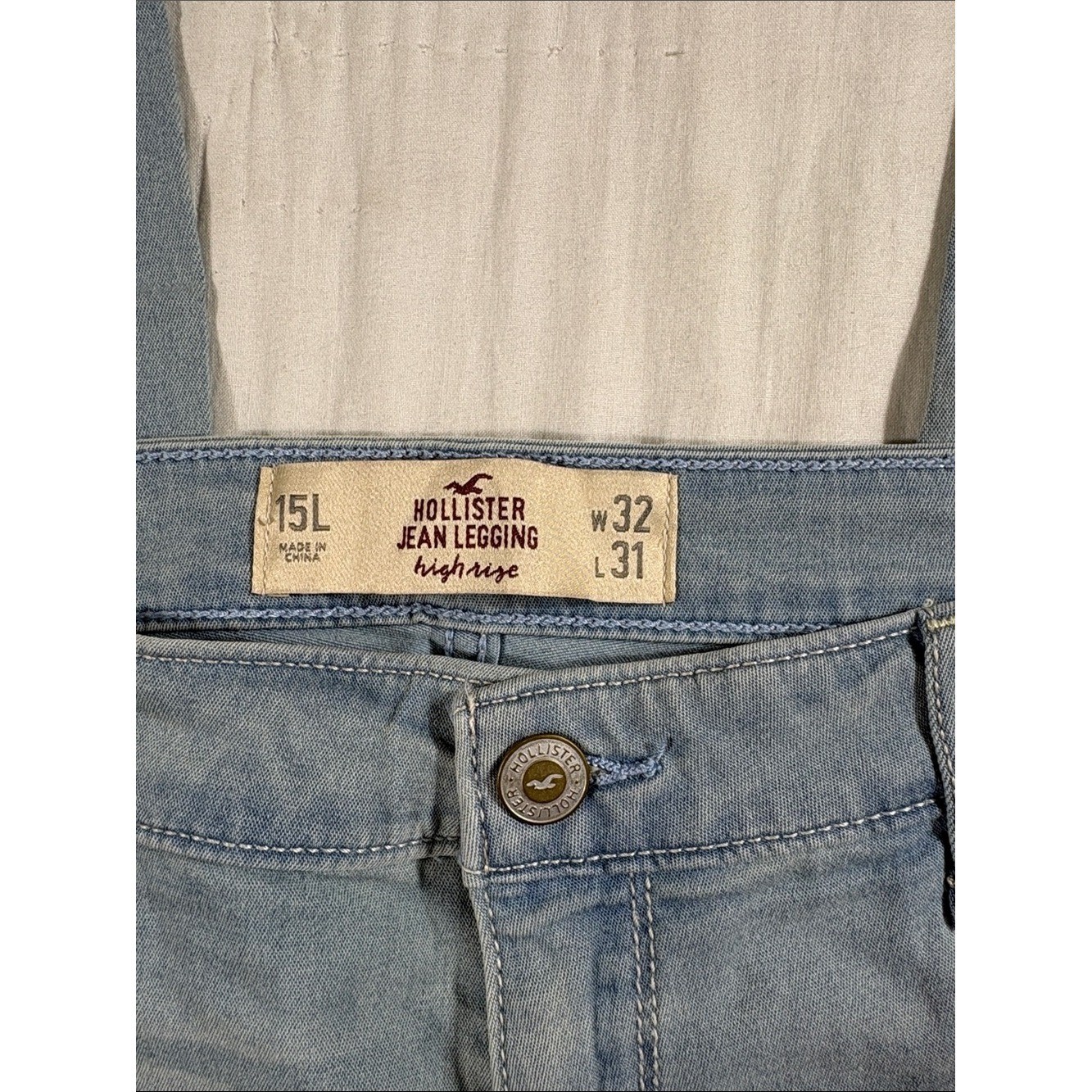 Hollister High Rise Jean Legging Light Wash Denim Skinny Jeans Size 15L NWT