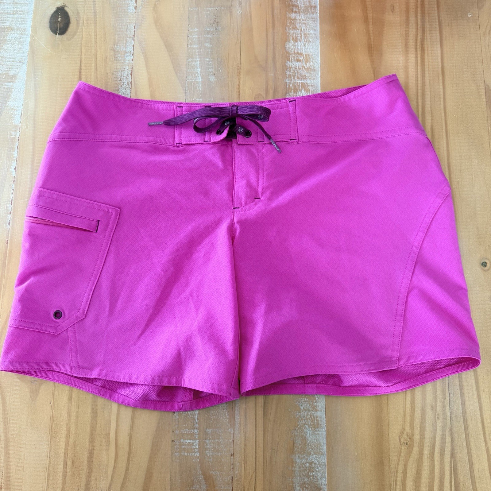 2 Athleta Shorts Magenta Lace Up Board & Orange Snap Closure Shorts Sporty