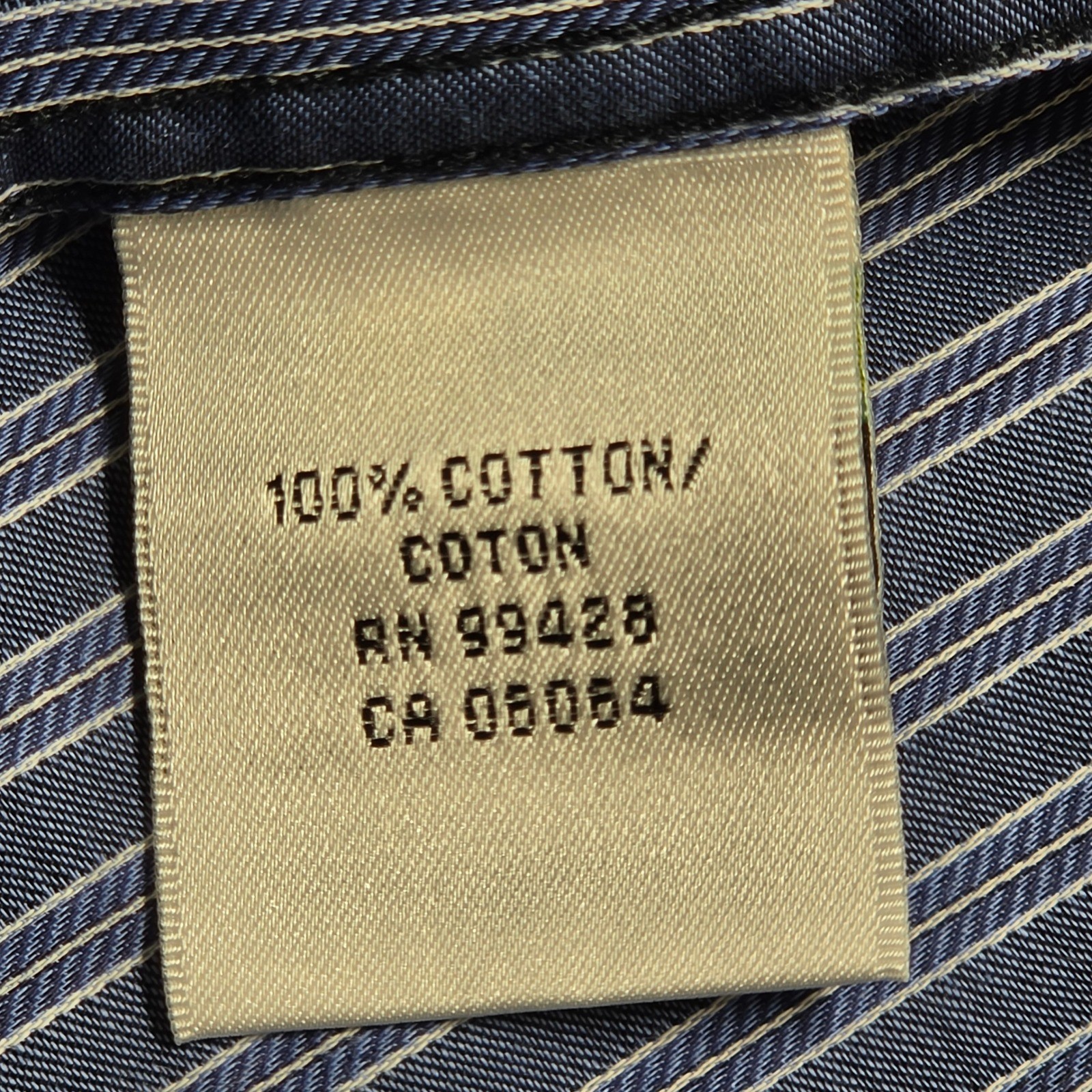 Button Down Shirt Bugatchi L Mens Blue Black Excellent Striped Long Sleeve