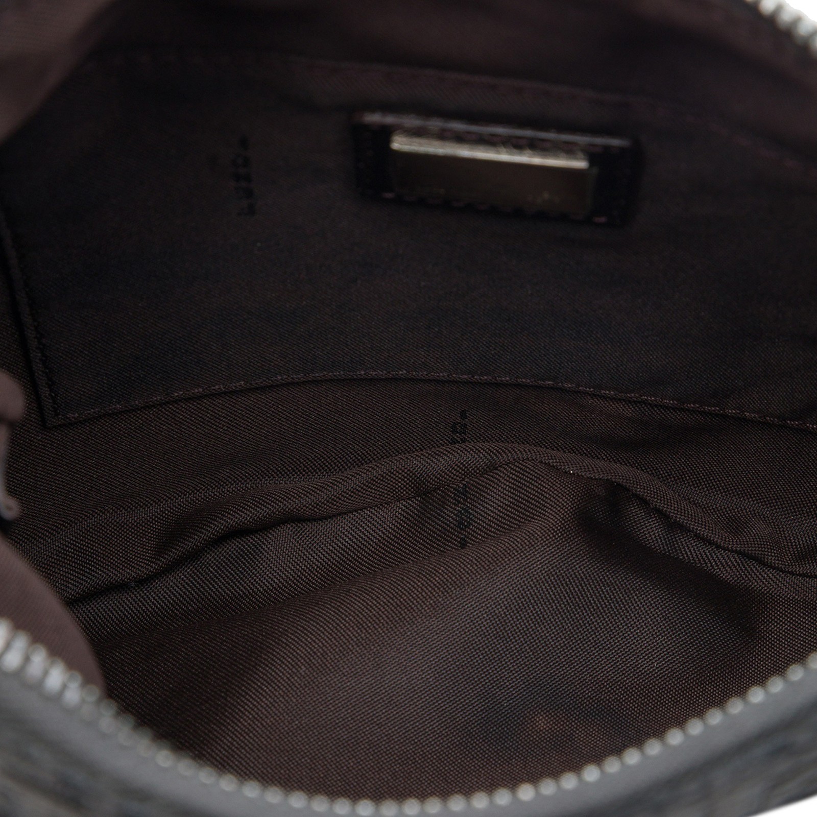 Fendi Zucchino Canvas Oyster Shoulder Bag Pre-Loved Black