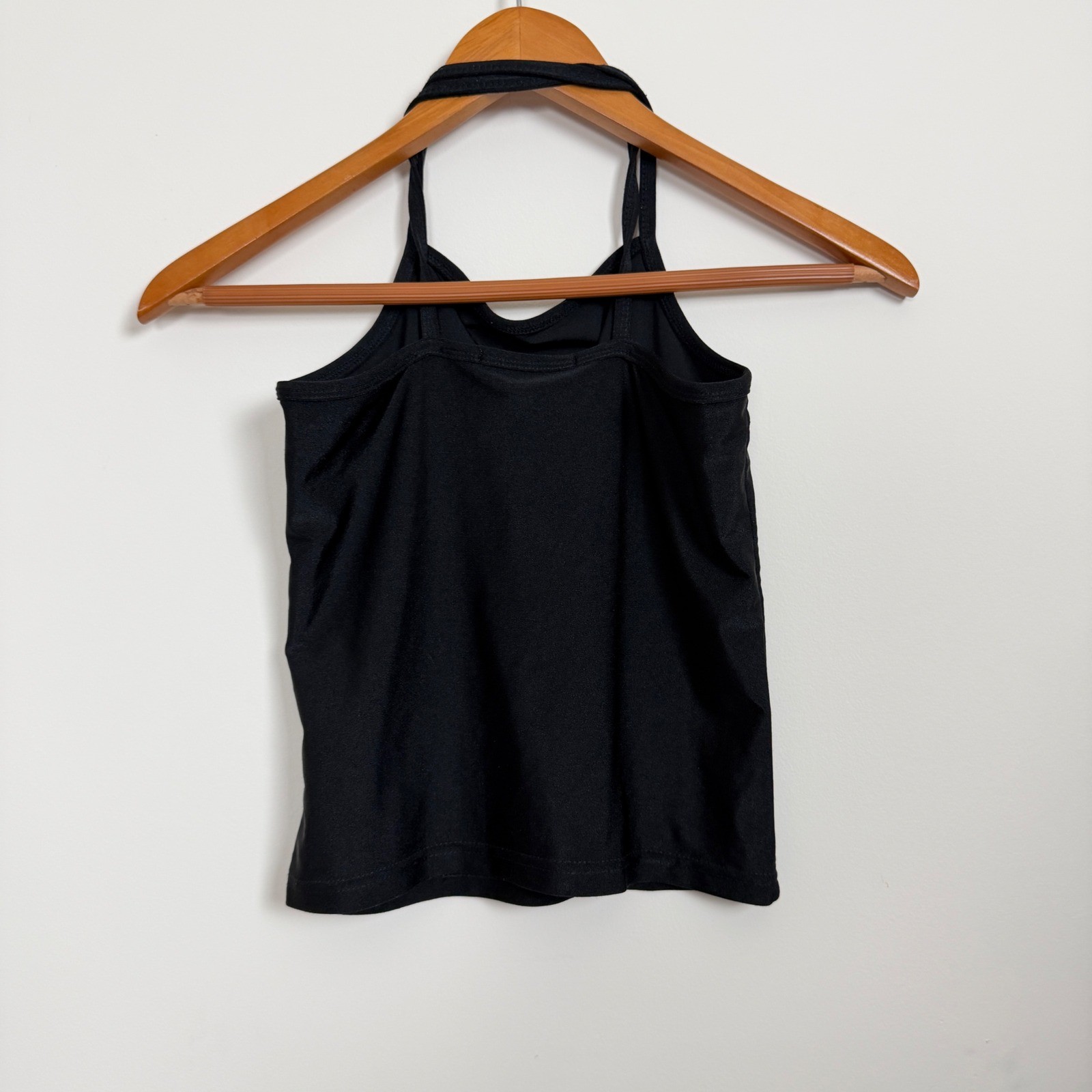 90’s Vintage Express Tricot Tank Top Women Black Crossover Strap Size S