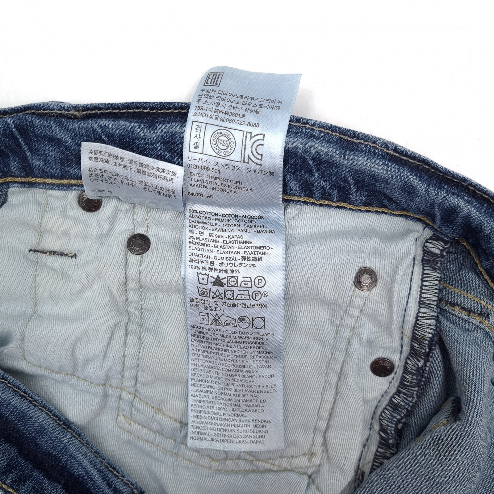 Levi’s Jeans 511 Men Stretch Slim Straight Nt5 Size W34 L30