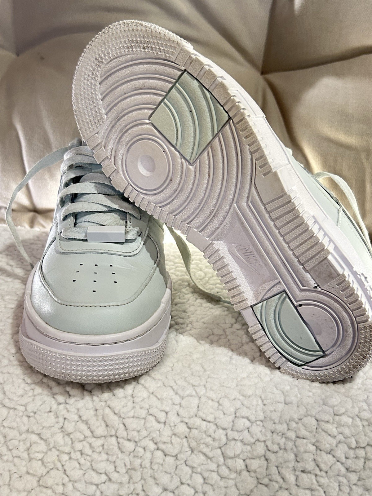 Nike Air Force 1 Low Top Lace-Up Athletic Sneaker Light Blue/White