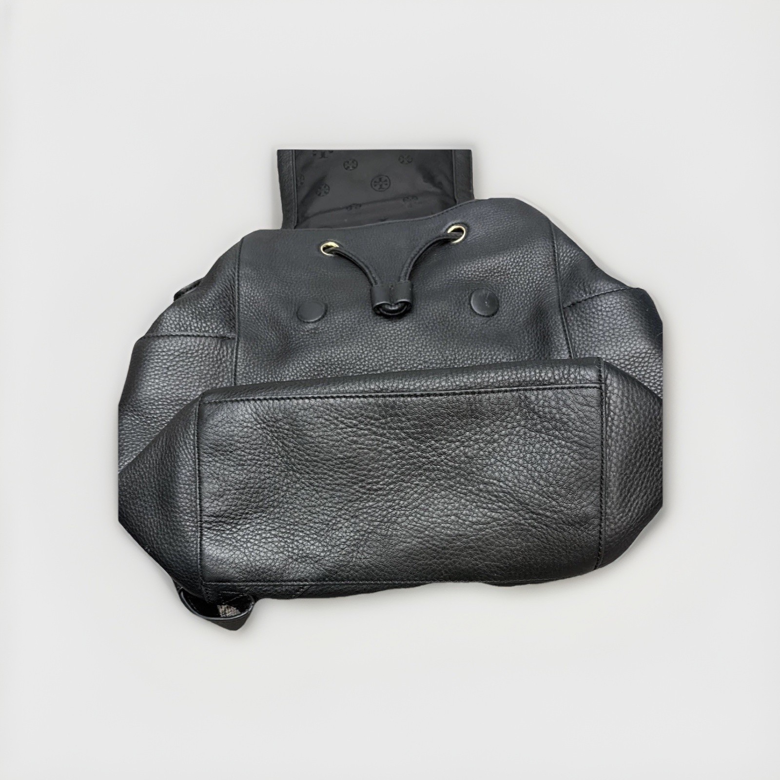 Tory Burch Black Pebbled Leather Backpack Handbag