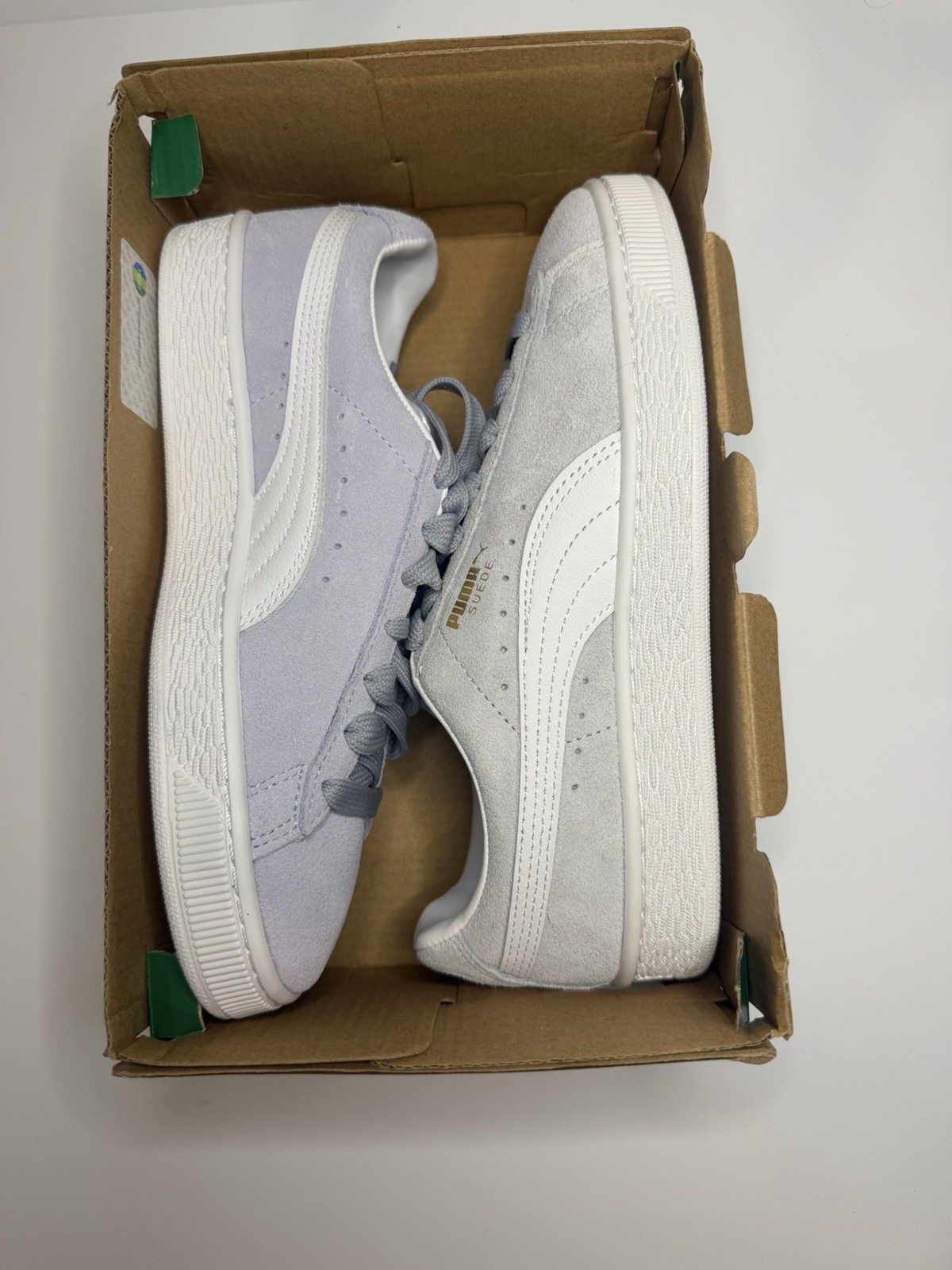 PUMA Suede unisex’s Low Top Lace-Up Suede Sneakers Gray/White Rubber Sole