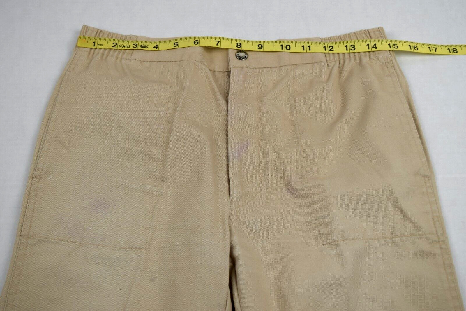Vintage IZOD Lacoste Pants Size 18 70s Beige Straight Leg Blue Crocodile
