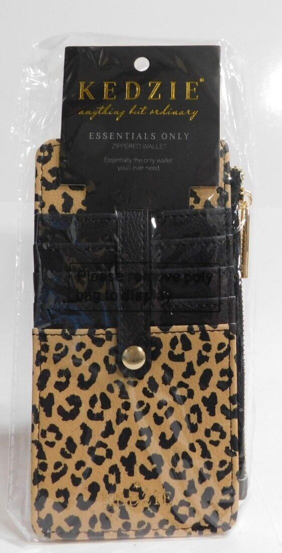 Kedzie Essentials Only Zippered Wallet in Vegan Leather NWT Just Kitten Print