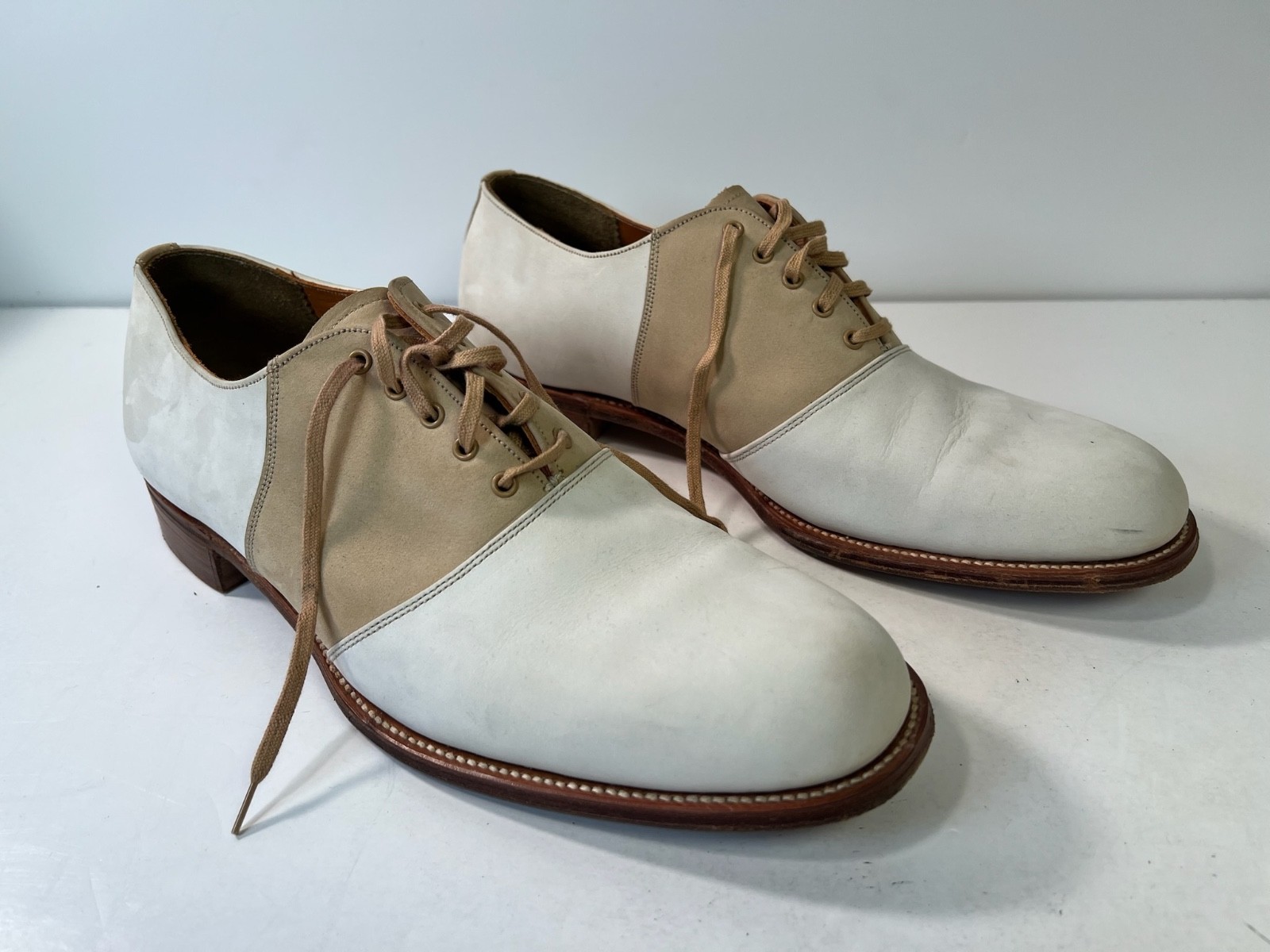 Polo Ralph Lauren Bench Made England Suede Leather Saddle Oxford Shoes 10D