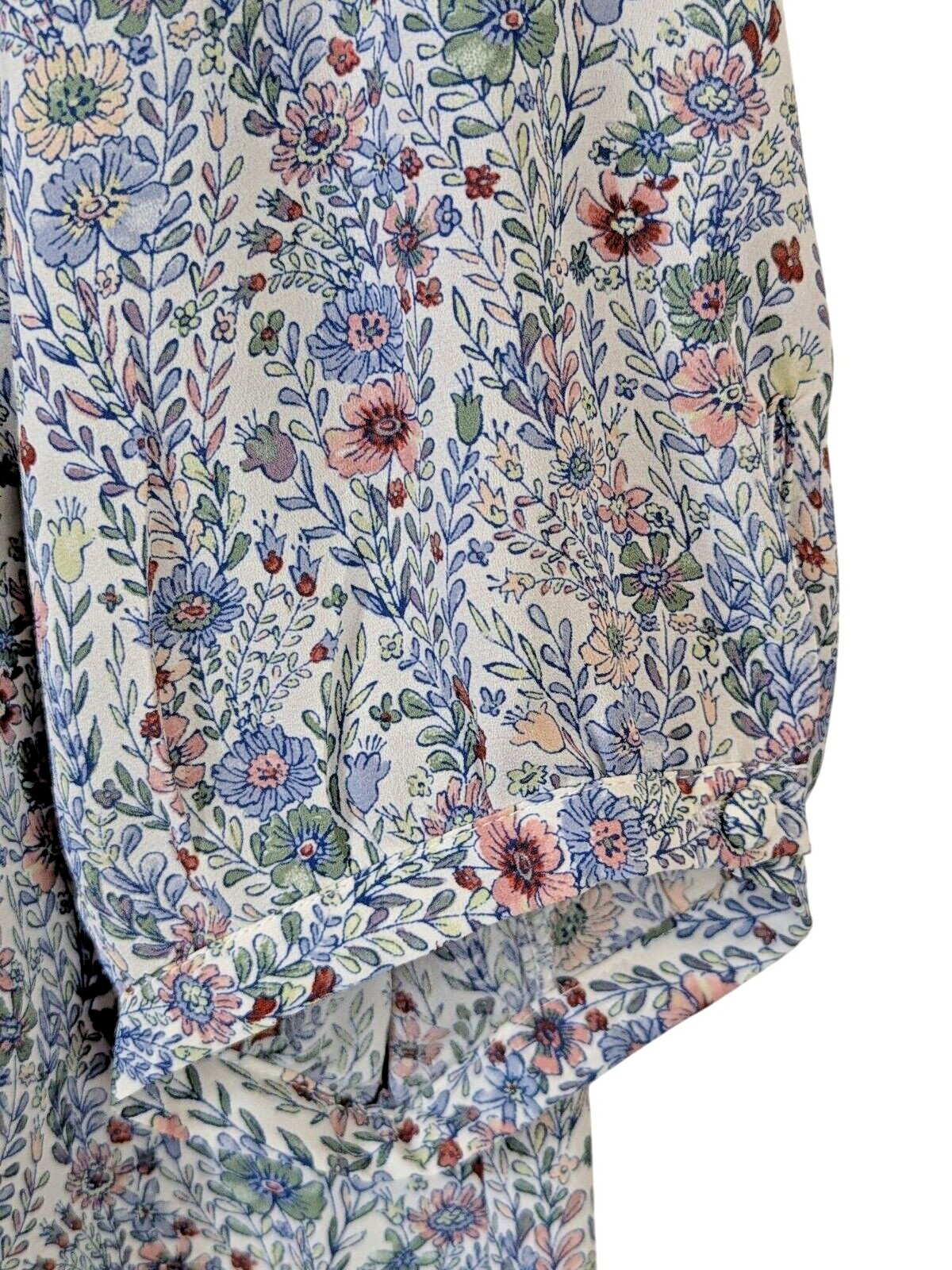 Rose + Olive Top Women size 1X Chiffon Romantic Pintucked Ruffle Dainty Office