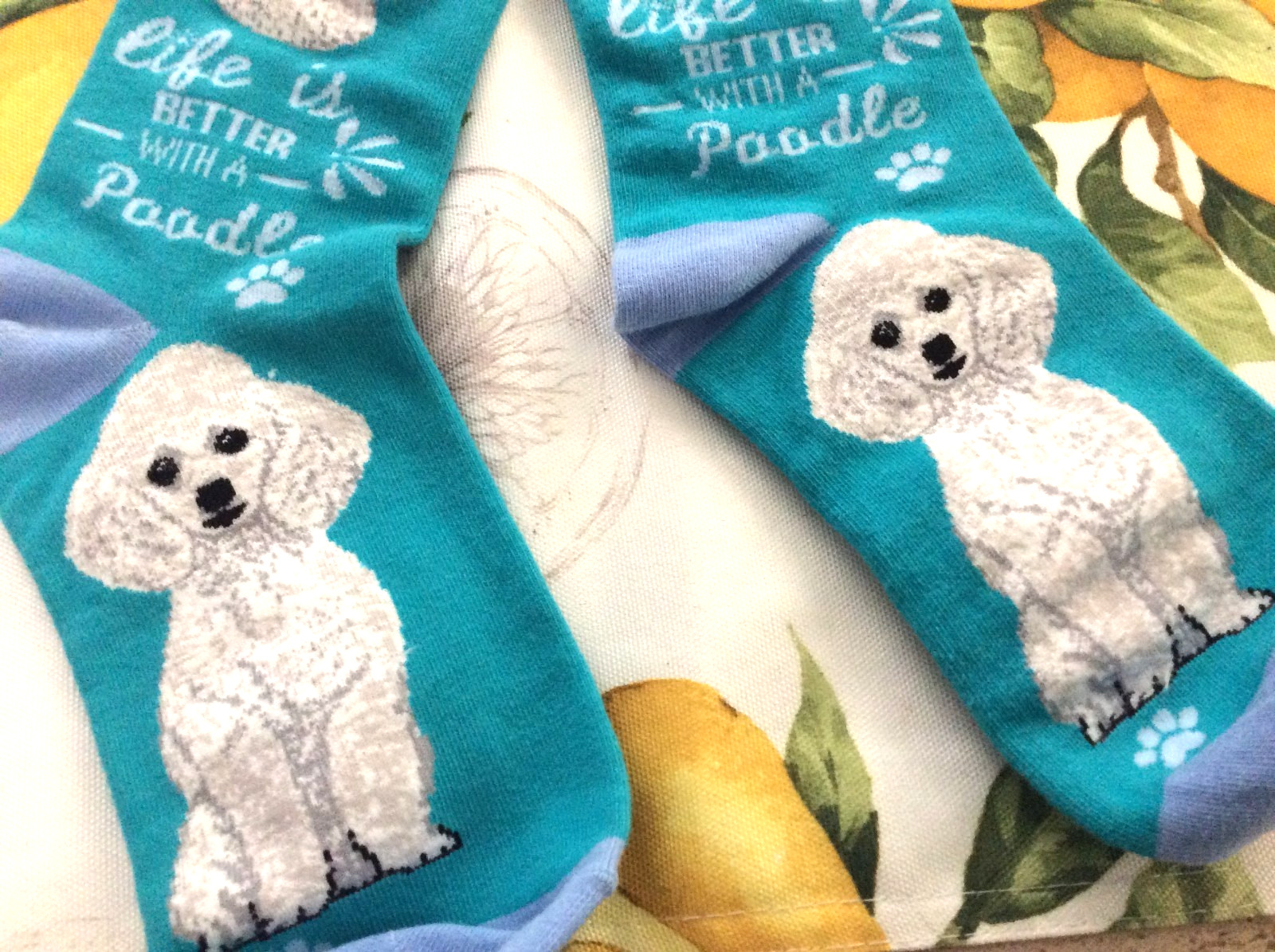 Life Is Better With A Poodle Socks Pet Lovers One Size Fit Most Mid Calf NEW