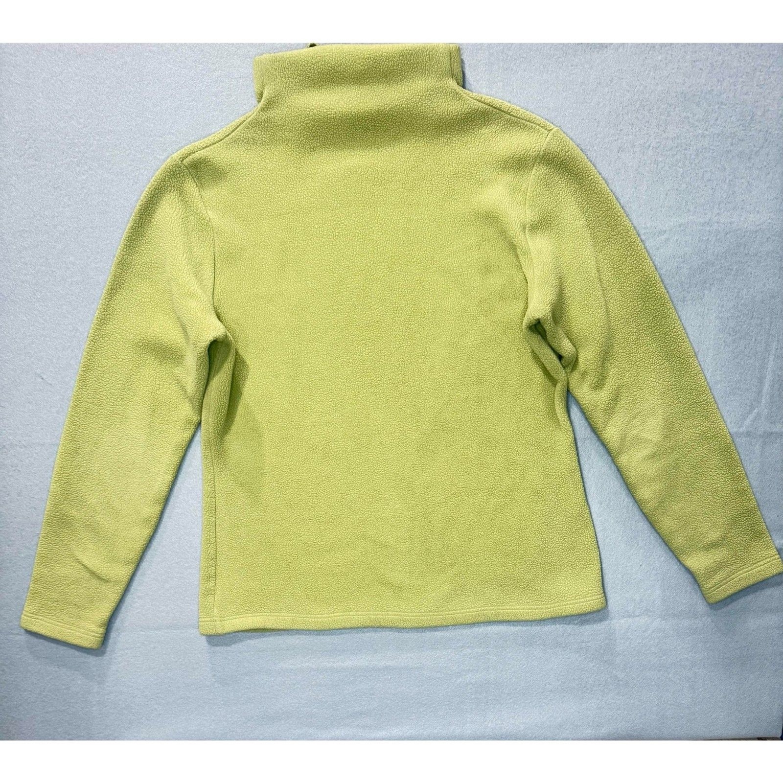 L.L.Bean Chartreuse Green Fleece Mock Neck Pullover a Cozy Classic! Size S