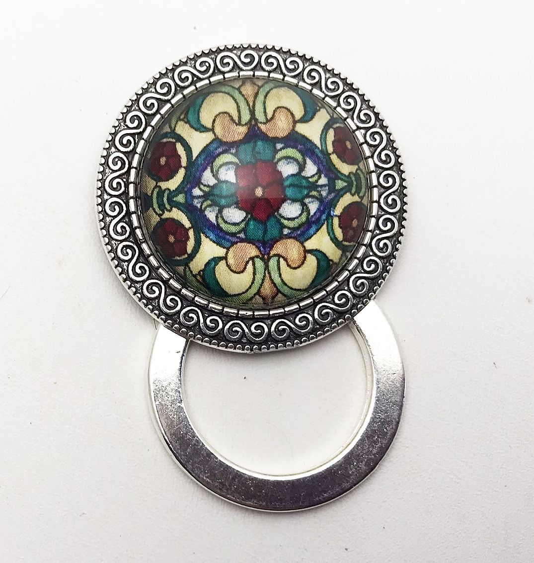Stained Glass Art Magnetic Badge Eyeglass Holder, Magnetic Pin Brooch (#2)