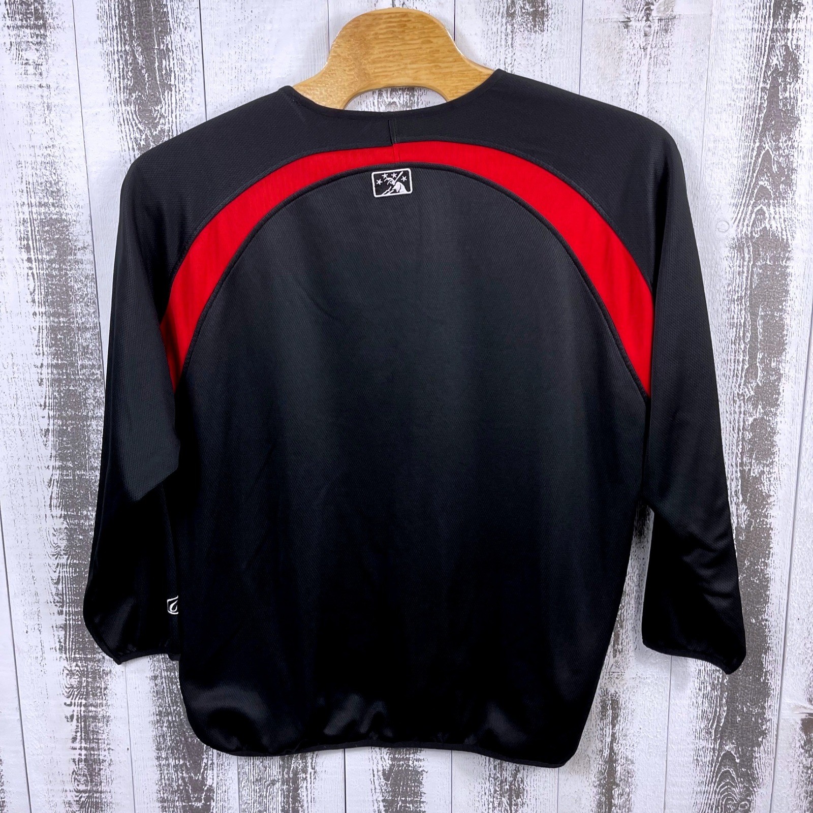 Rawlings Hickory Crawdads Warmup Jersey Men XL Black Red Baseball Rare
