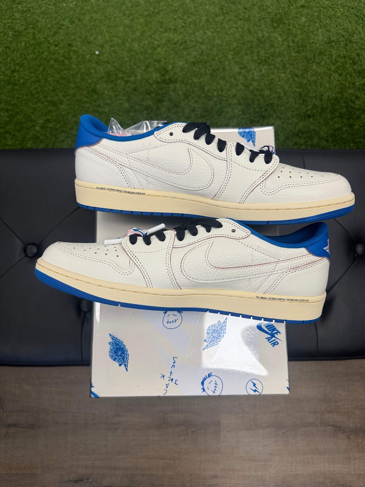 Jordan 1 Retro Low OG SP Fragment x Travis Scott Sail Military Blue – Size 13