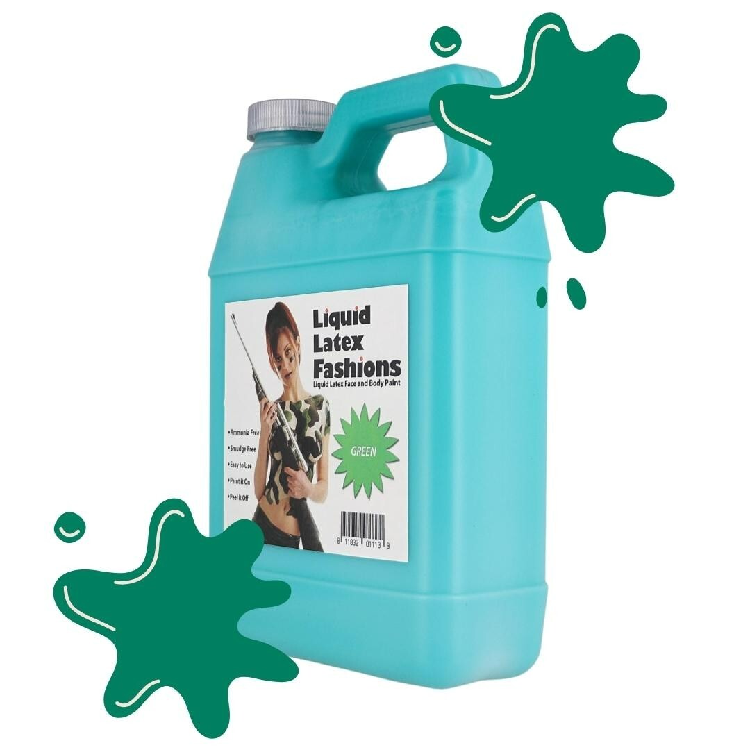 Green 32 Fl Oz – Liquid Latex Face and Body Paint for Cosplay, Halloween, Party