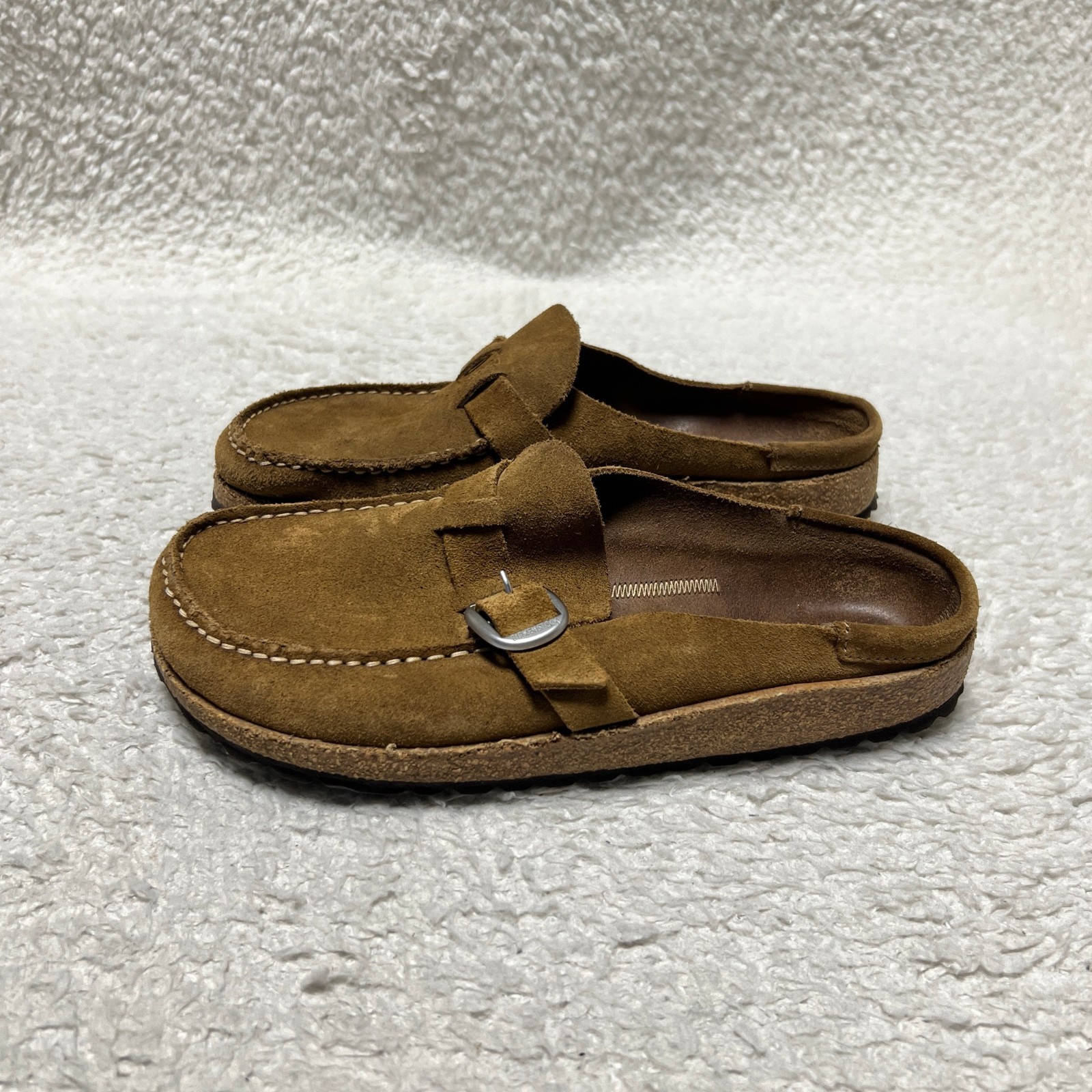 Birkenstock Buckley Clogs Mens 40 Brown Medium Narrow Suede Slip On Sandals