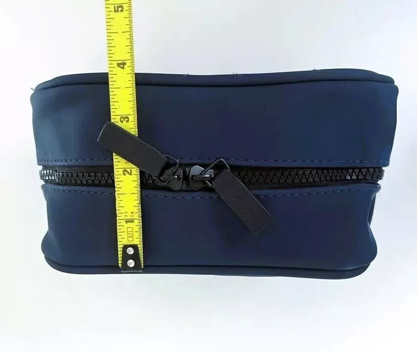 Yves Saint Laurent YSL Parfums Y Pouch slate blue faux leather travel Dopp Bag