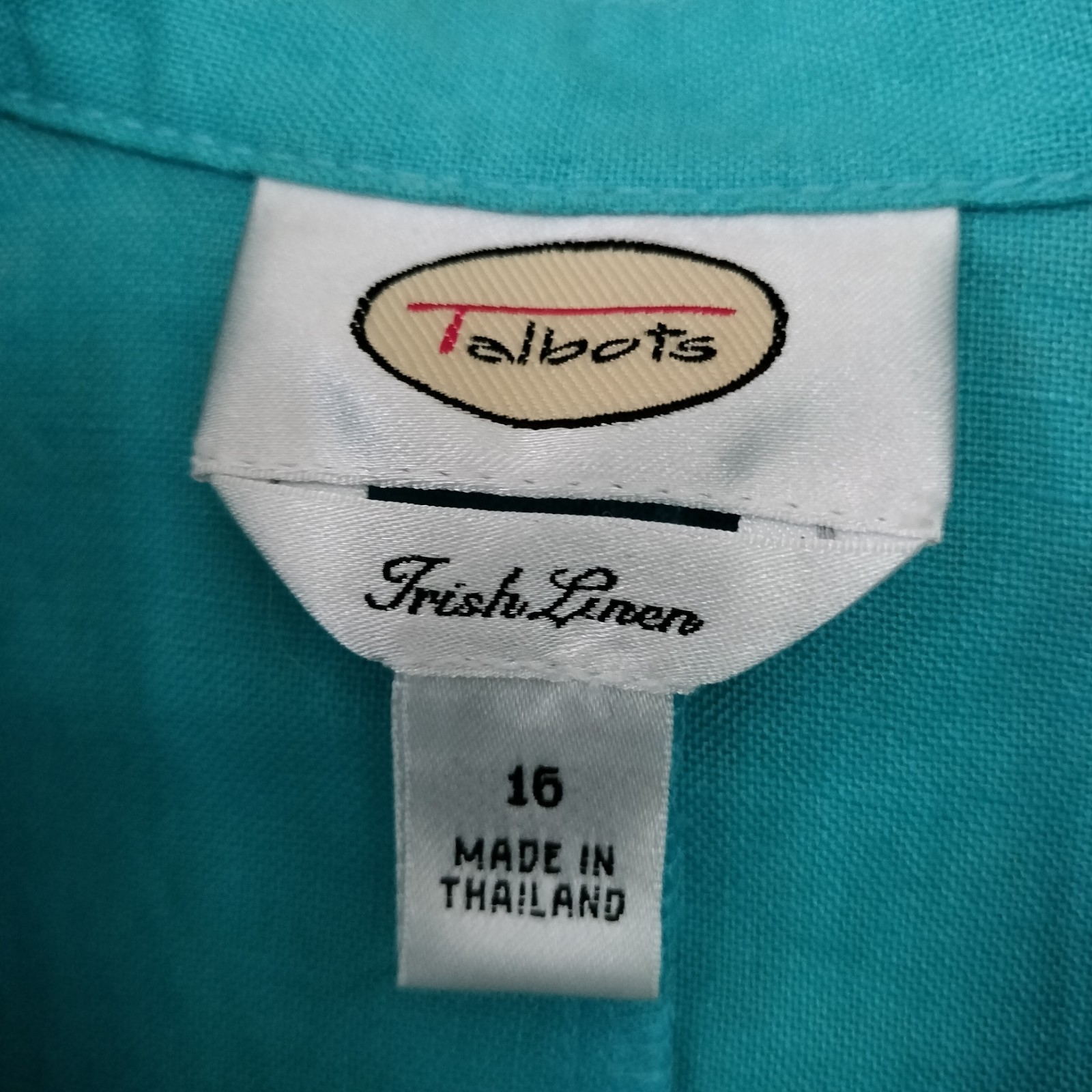 Talbots Irish Linen Blue Button Up Shirt Jacket 16 Office Vacation