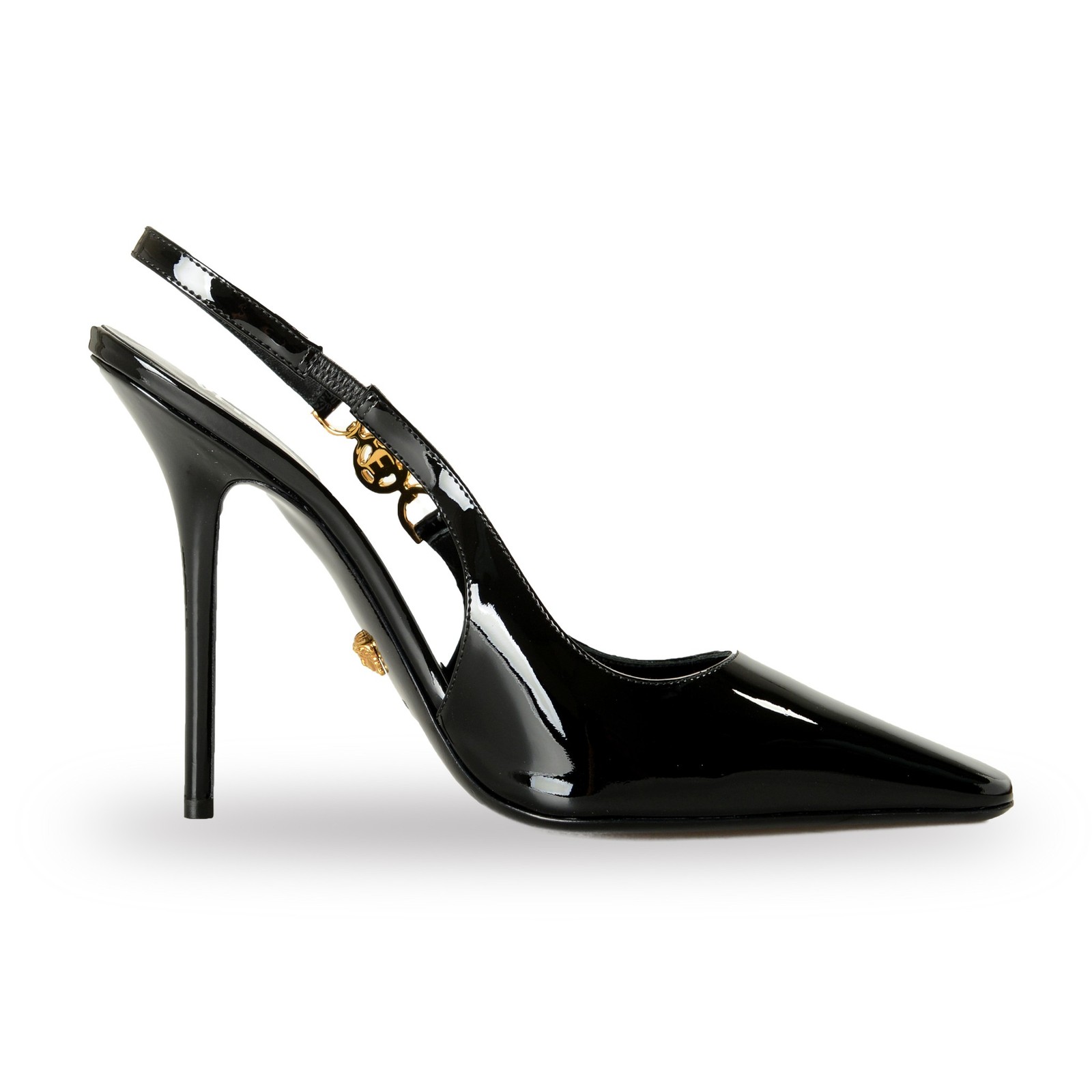 Versace Women’s Patent Leather High Heel Sling Back Pumps Shoes US 10 IT 40