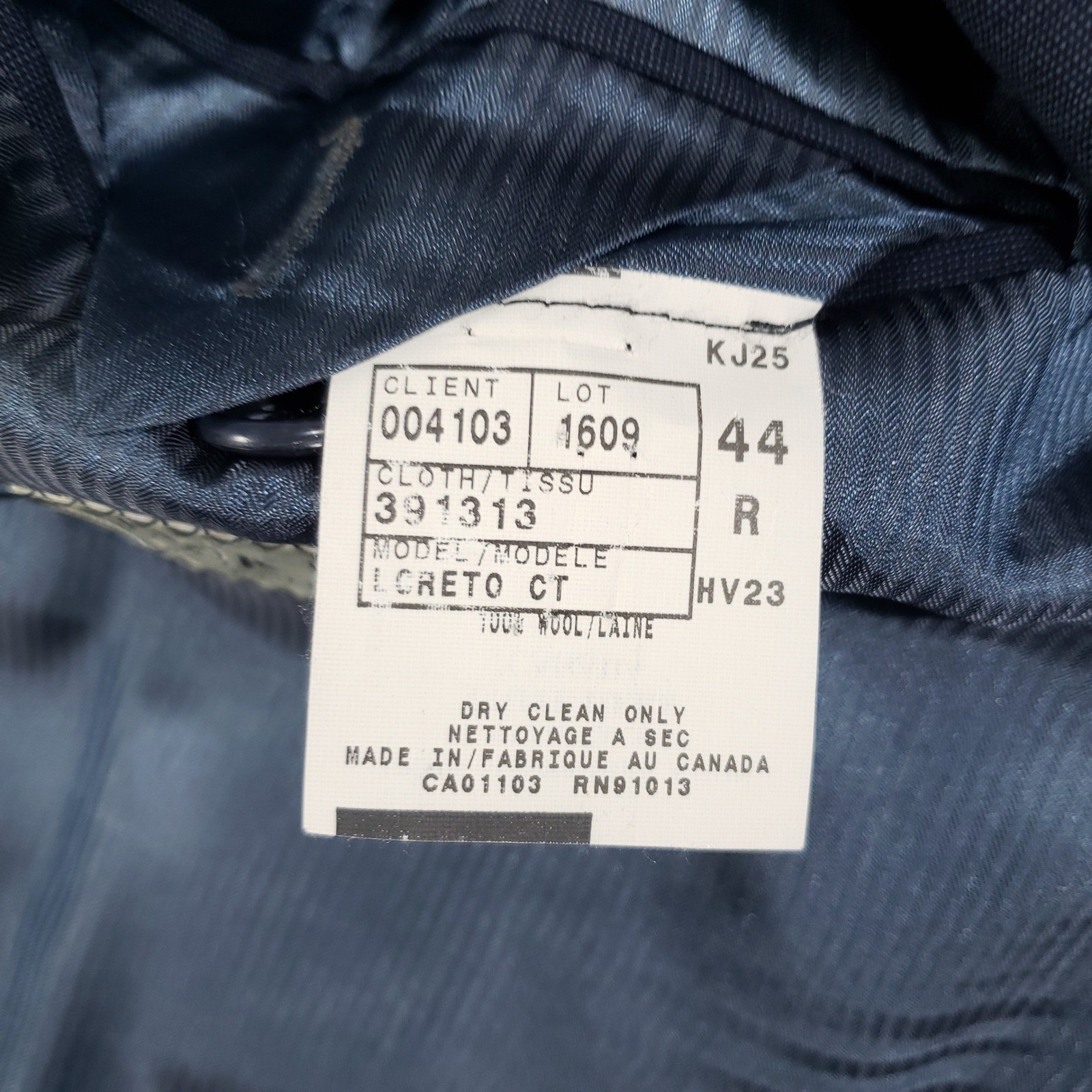 Jack Victor Suit Mens 44R 38W Navy Blue Wool Loreto Two Button Pleated Cuffed