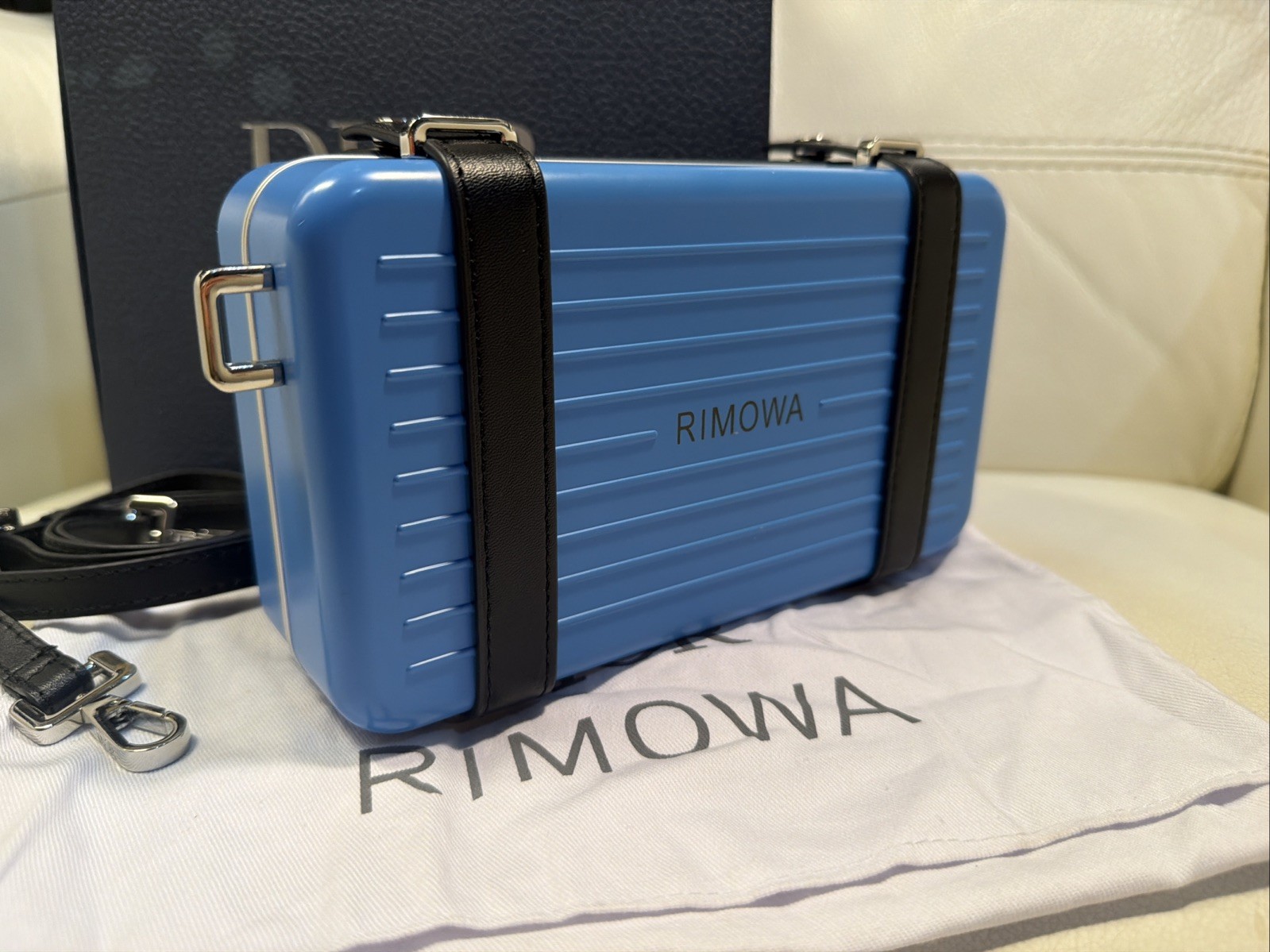 RIMOWA Personal Aluminum Cross-Body Clutch Bag – Blue