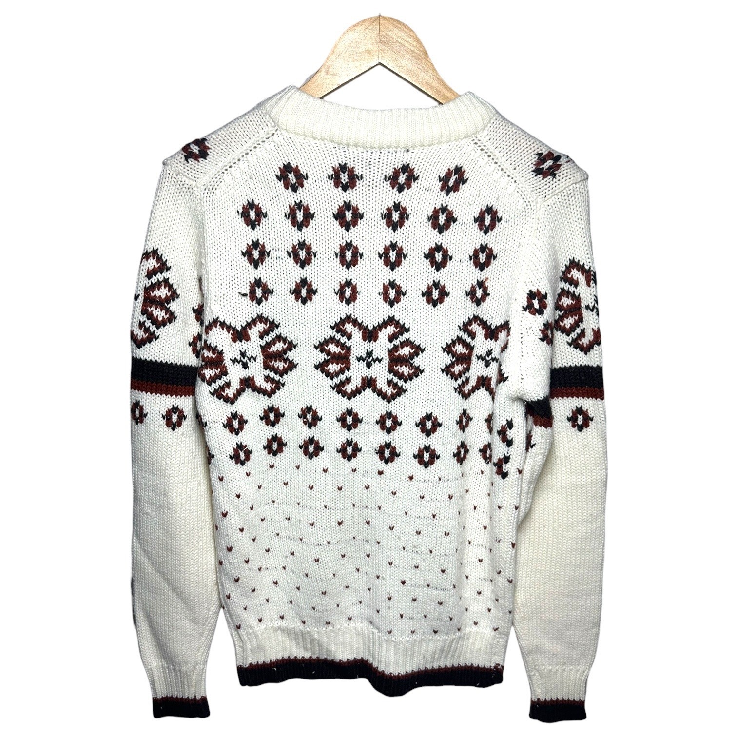 Atkinson Cream Size M Fair Isle Knit Sweater Women’s Long Sleeve Crew Neck