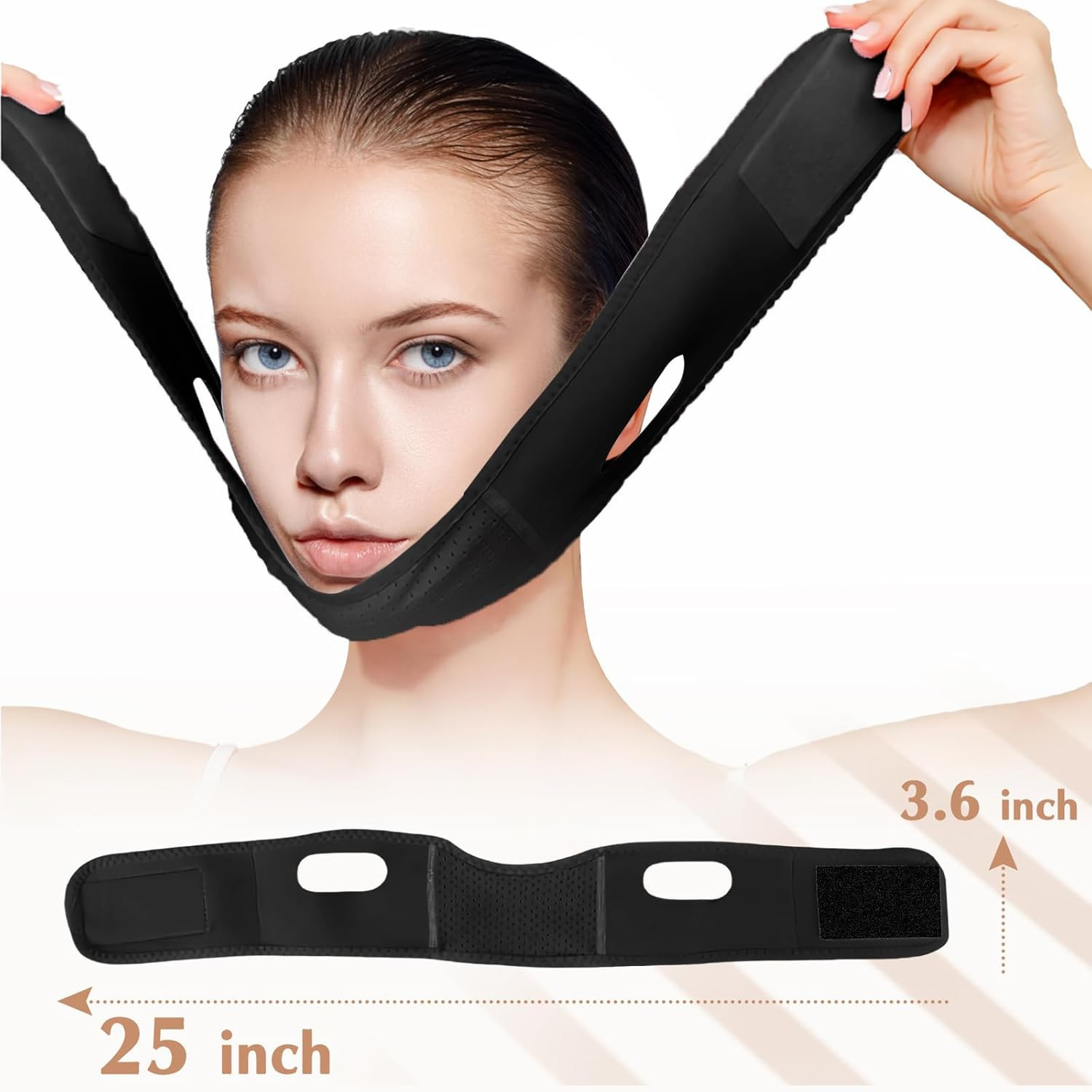 Reusable V Line Lifting Mask with Chin Strap, V Shaped Face Mask for Sagging, Ja
