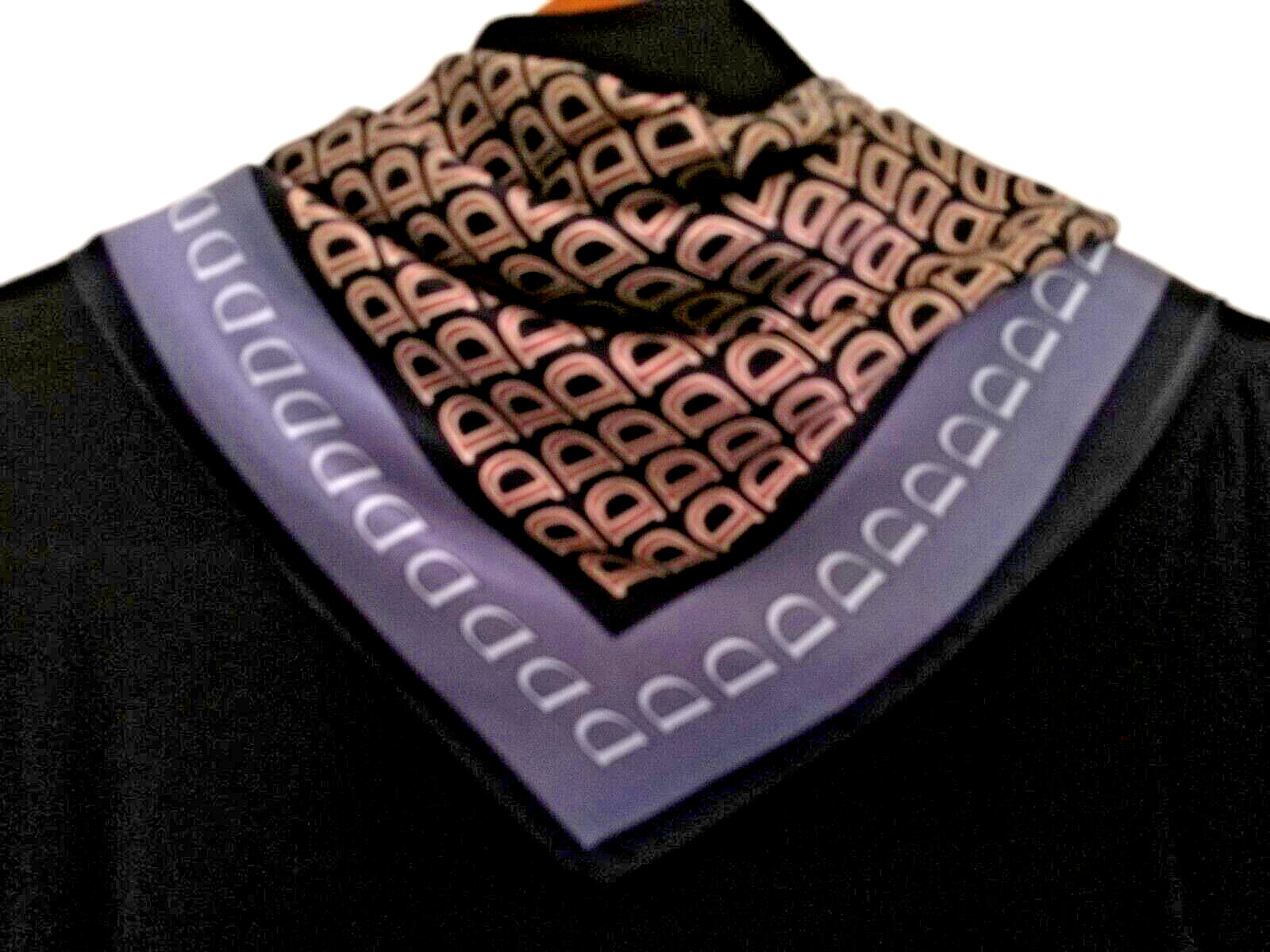 26″X26″D Letter Print Pure Mulberry Satin Silk 12momme Scarf 65x65cm 5-35