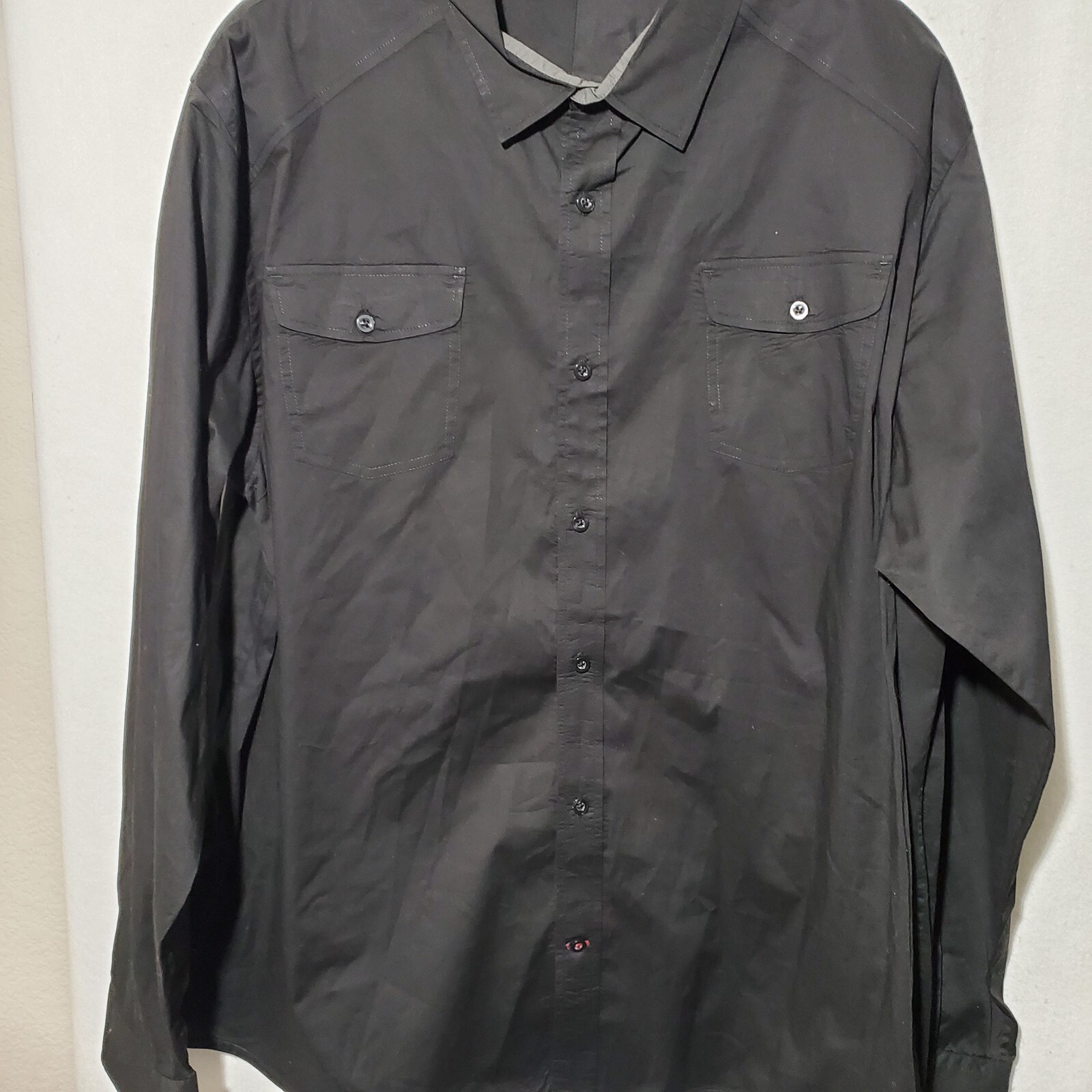 Travis Mathew Shirt Button Up Men’s XXL Pockets Long Sleeve Pockets Embroidered