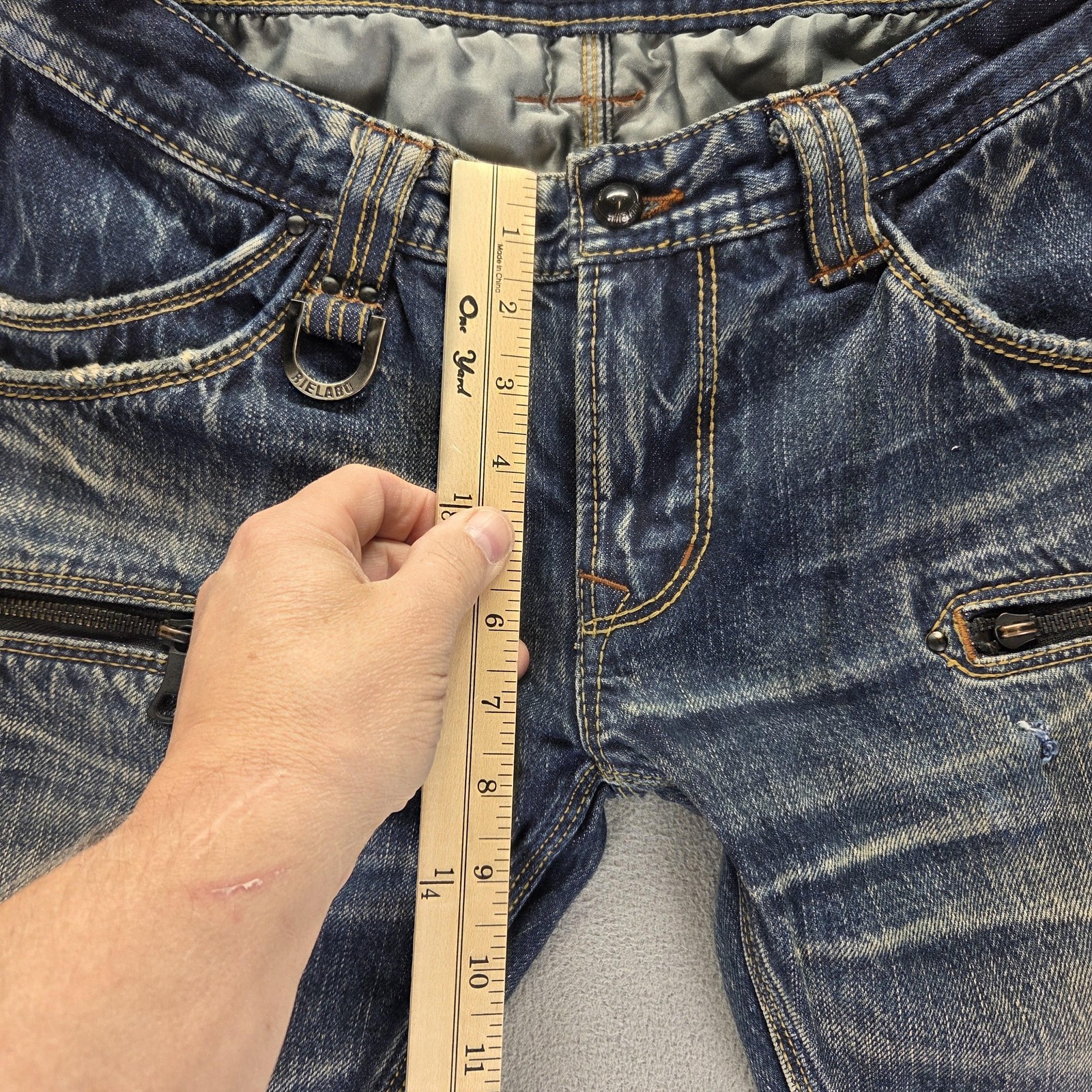 Japanese Selvedge Jeans Honeycomb Whiskers Stacking Fades Low Rise Fits 29×32