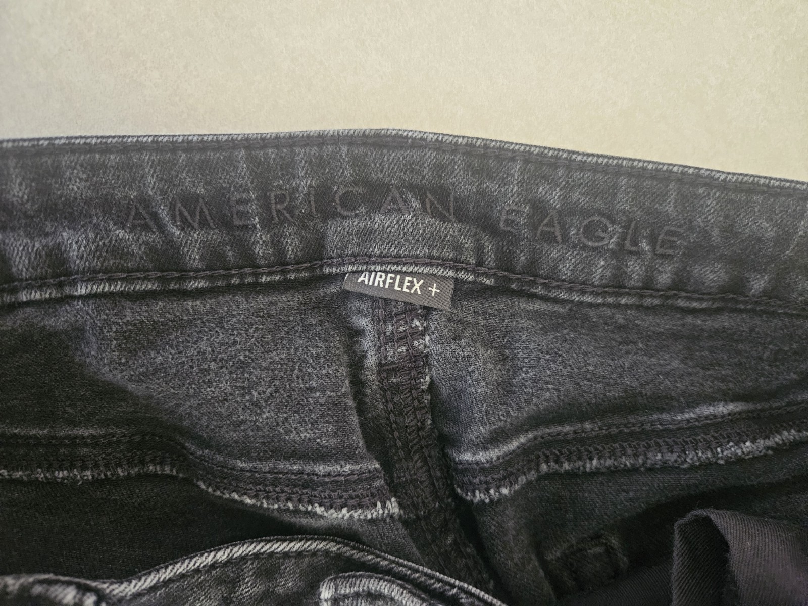 Men’s American Eagle Jeans 34×30 Black AirFlex+ Distressed Ripped Stretch Denim