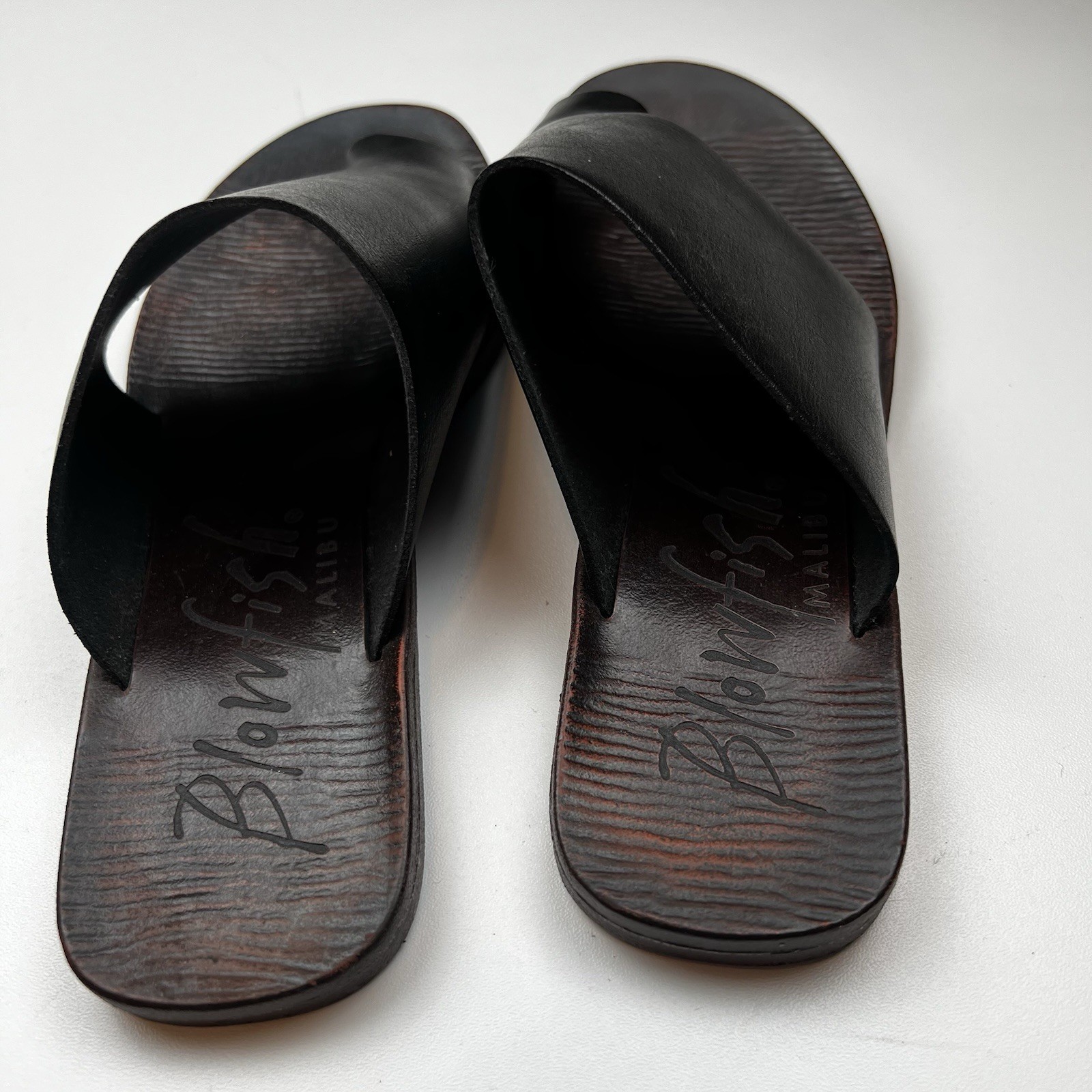 Blowfish Dalla Black Vegan Man Made Materials Slide Sandals 8.5