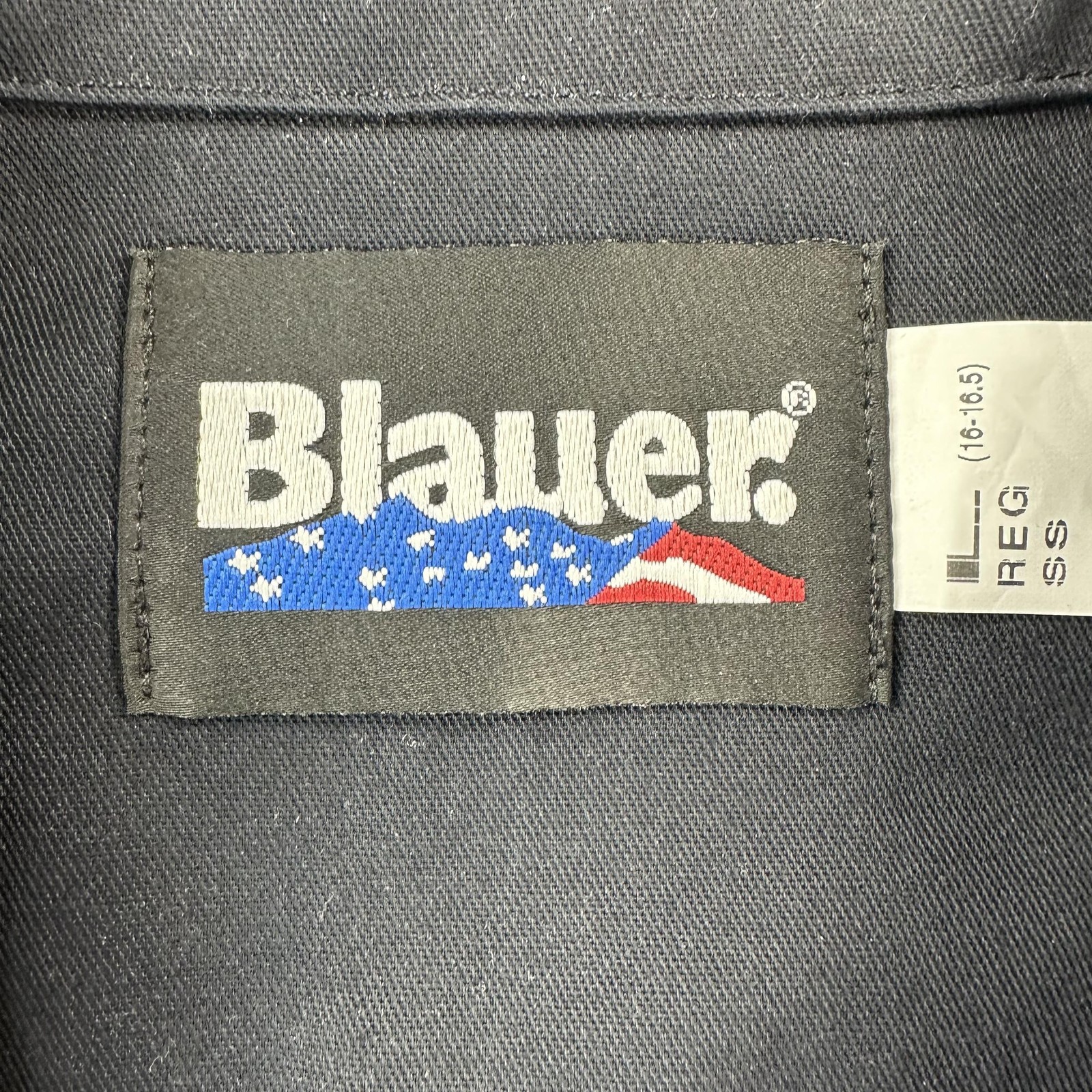 Blauer Shirt Mens Large 16-16.5 Dark Navy Short Sleeve Uniform Twill Workwear