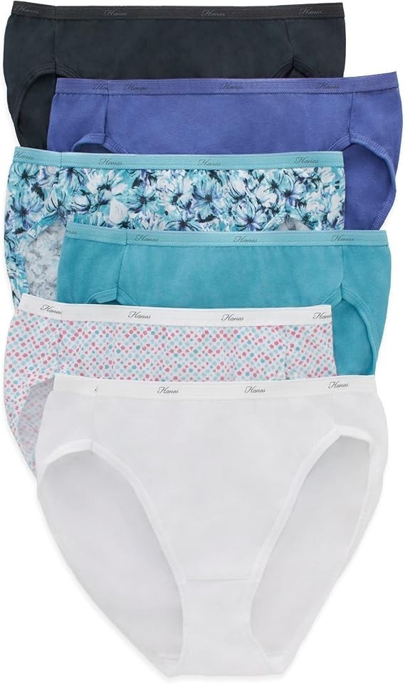 Women’s Panties Pack, High-cut Cotton Briefs, Hi-cut 6, Solid/Print Mix