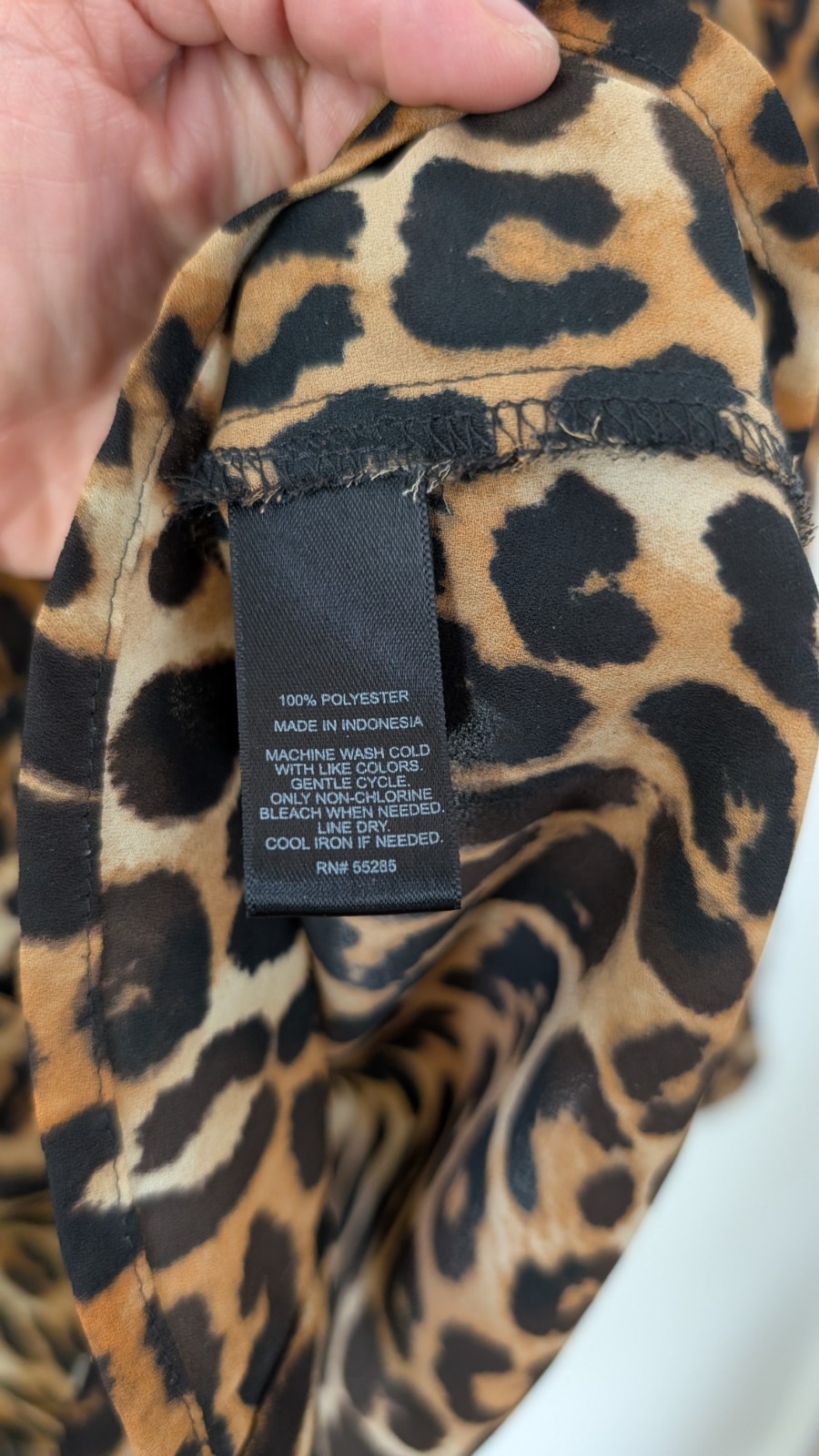 Express Leopard Print Button-Down Shirt – Brown/Black