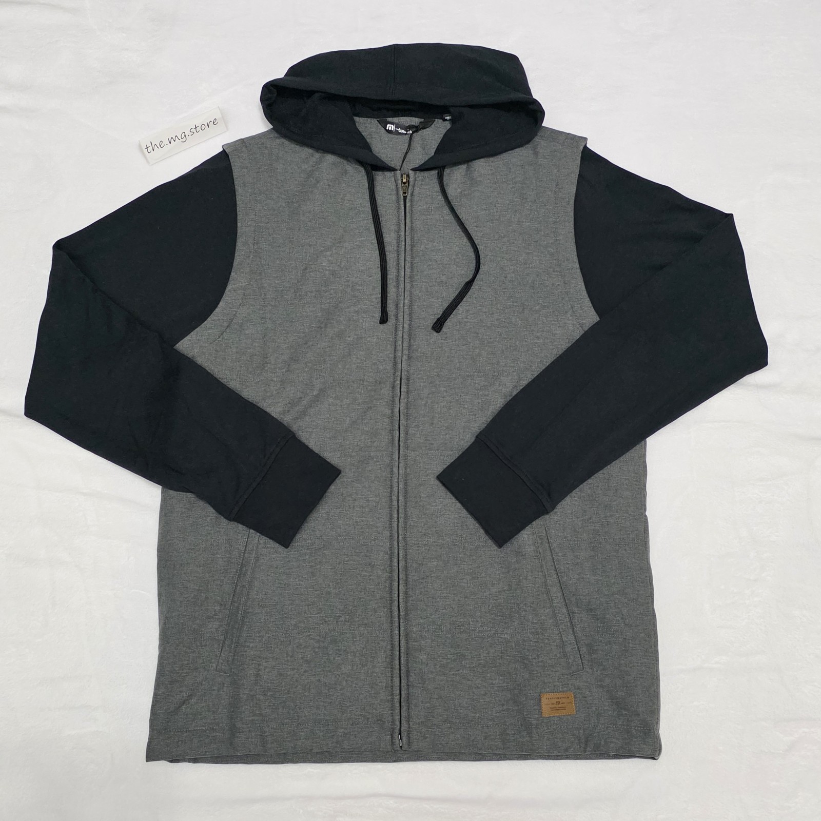 Travis Mathew Scavenger Full Zip Heater Tech Heather Dark Grey Hoodie Men’s XL