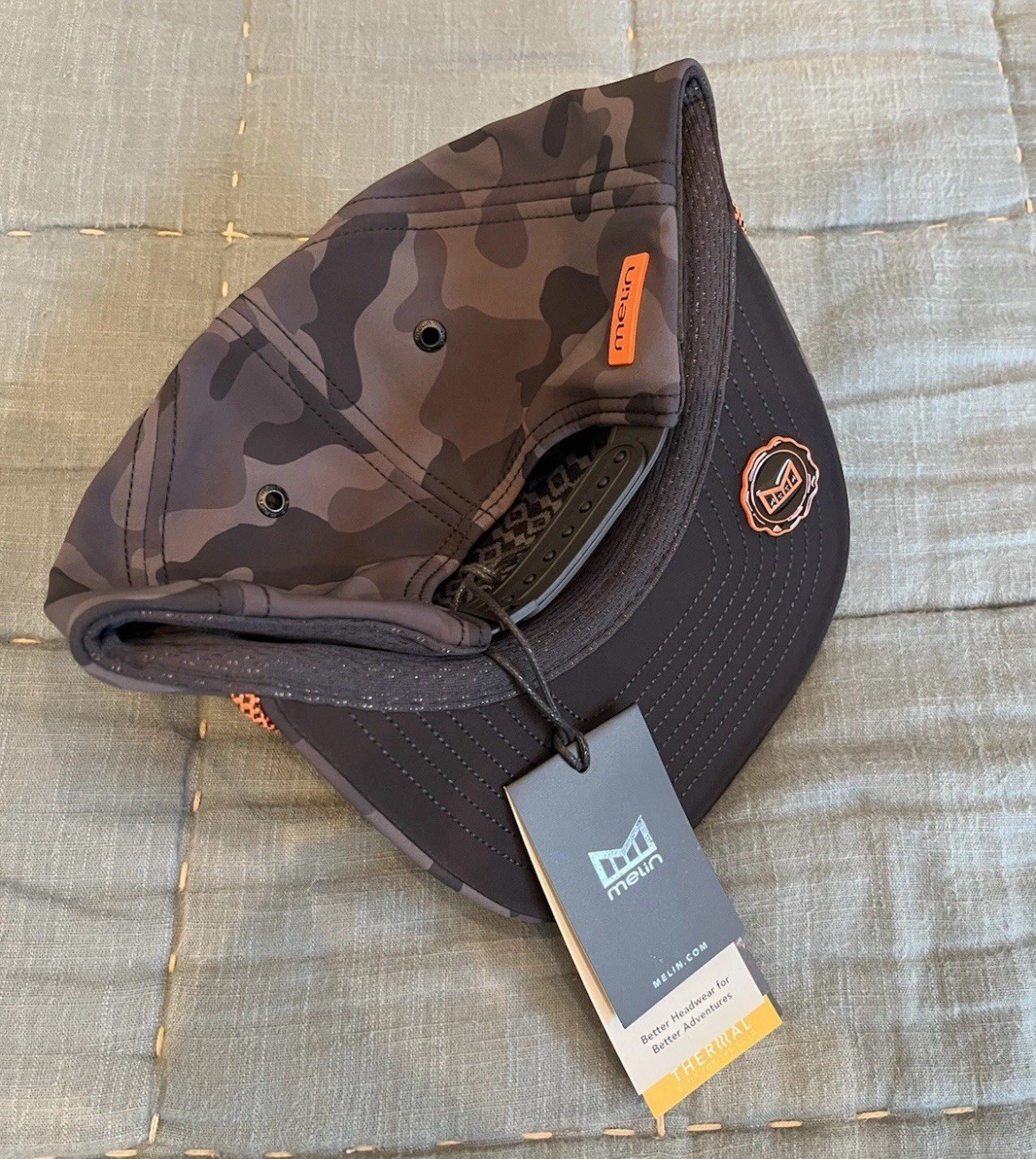 Melin Coronado Brick Infinite Thermal Hat-Black Camo/Orange Classic (58CM)