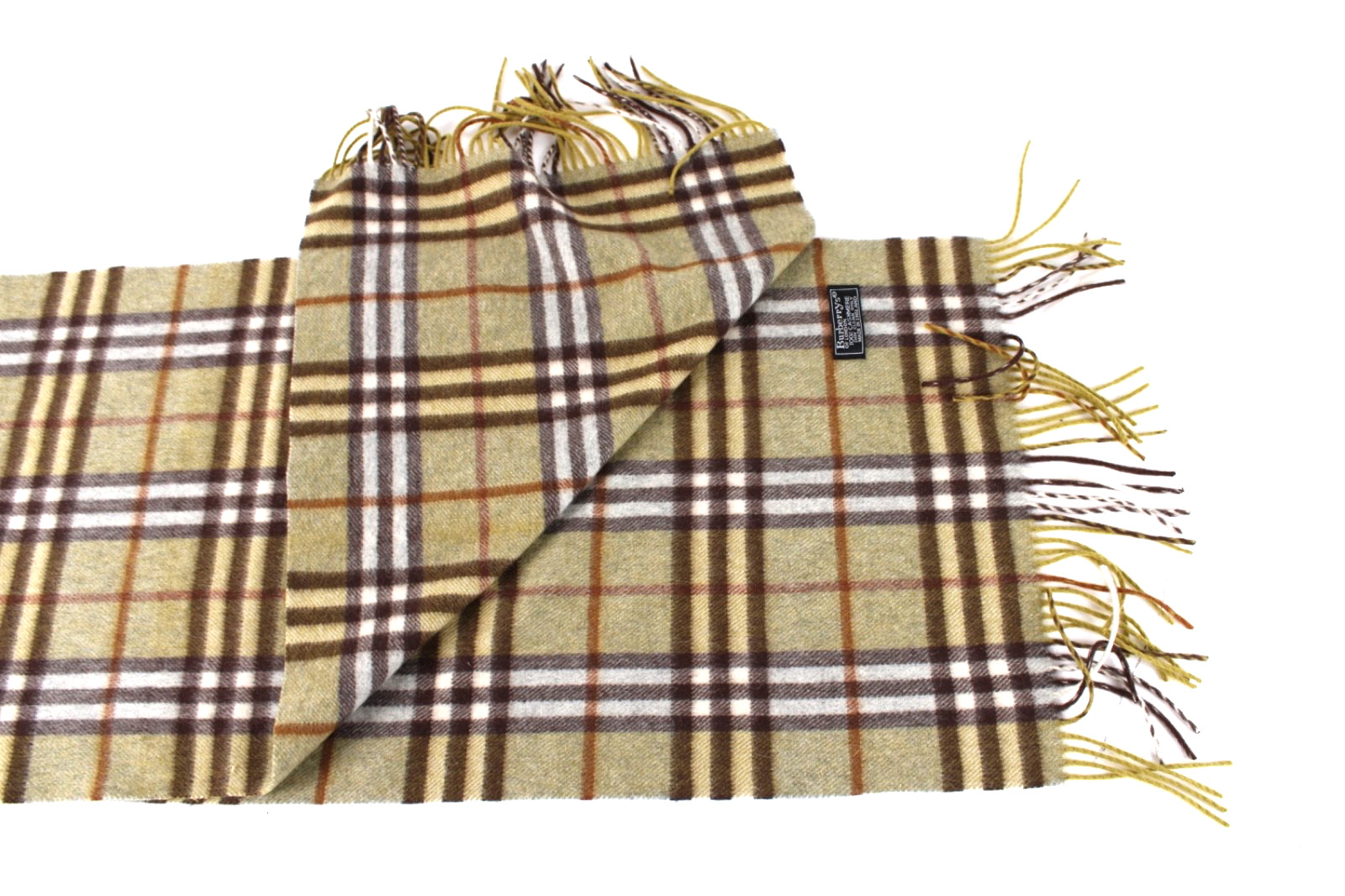 Burberry 100% Cashmere Nova Check Plaid Scarf 12.5 x 66 NWOB Made In England