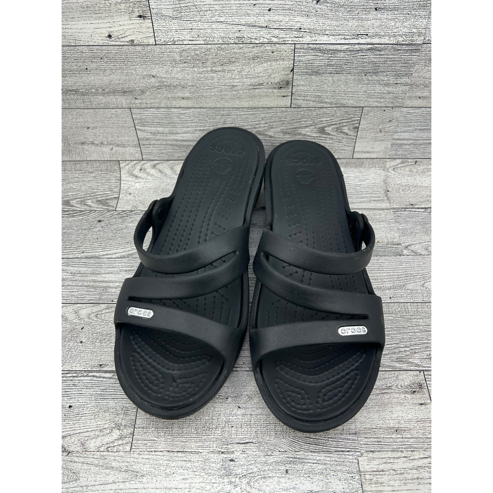 Crocs Women’s Black Kadee II Flip Flop Sandal Wedge Size 7