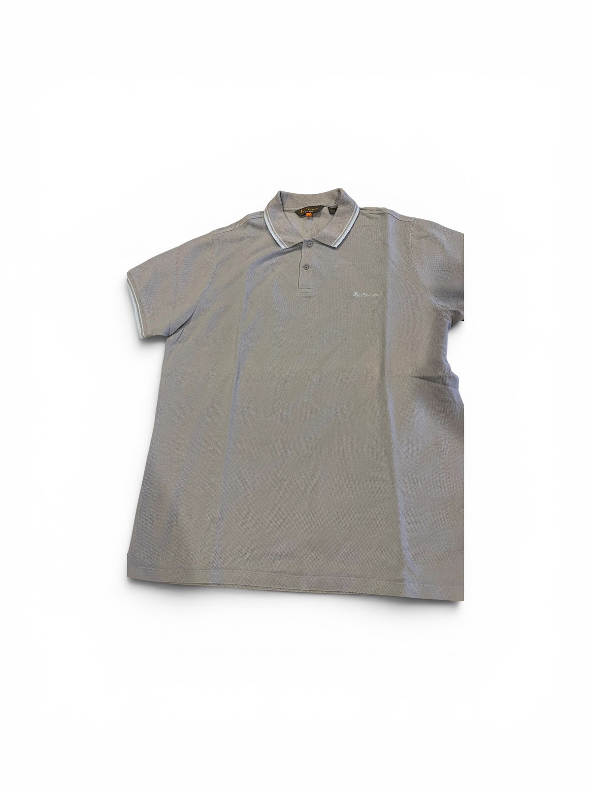 Ben Sherman Polo Shirt Men’s XL – Grey/Blue Pique