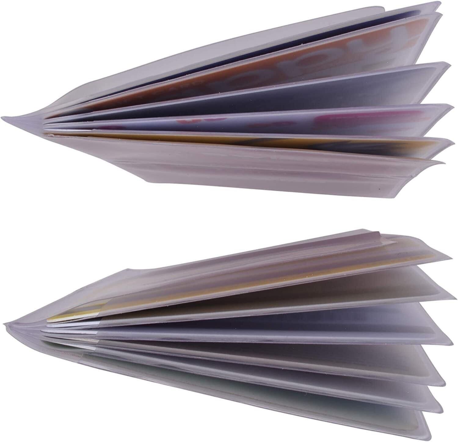 Set of 2 Insert Side Load Wallet Clear & Plastic 6 Pages Hipster Wallets