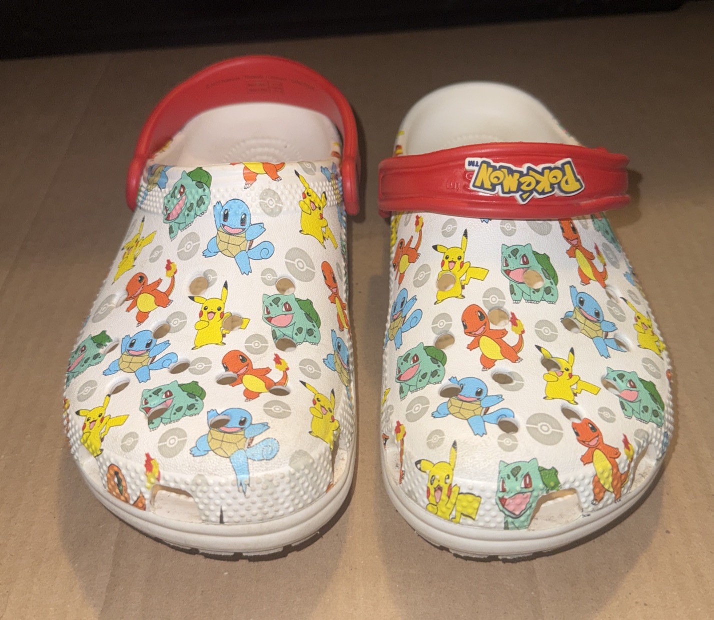 Pokémon Crocs Clogs Size J3 – Pikachu Charmander Squirtle Kids 3 Unisex White