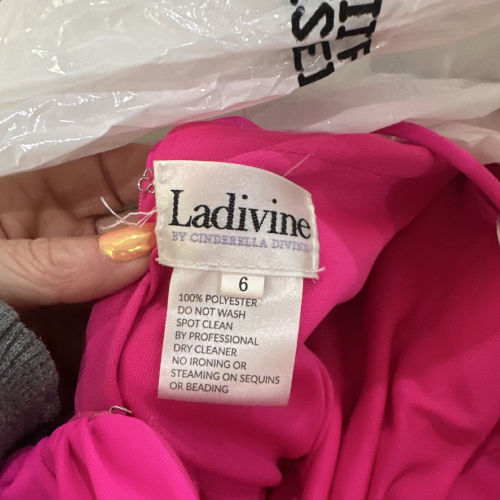 Ladivine by Cinderella Divine Pink Sequin One Shoulder Maxi Dress Size 6