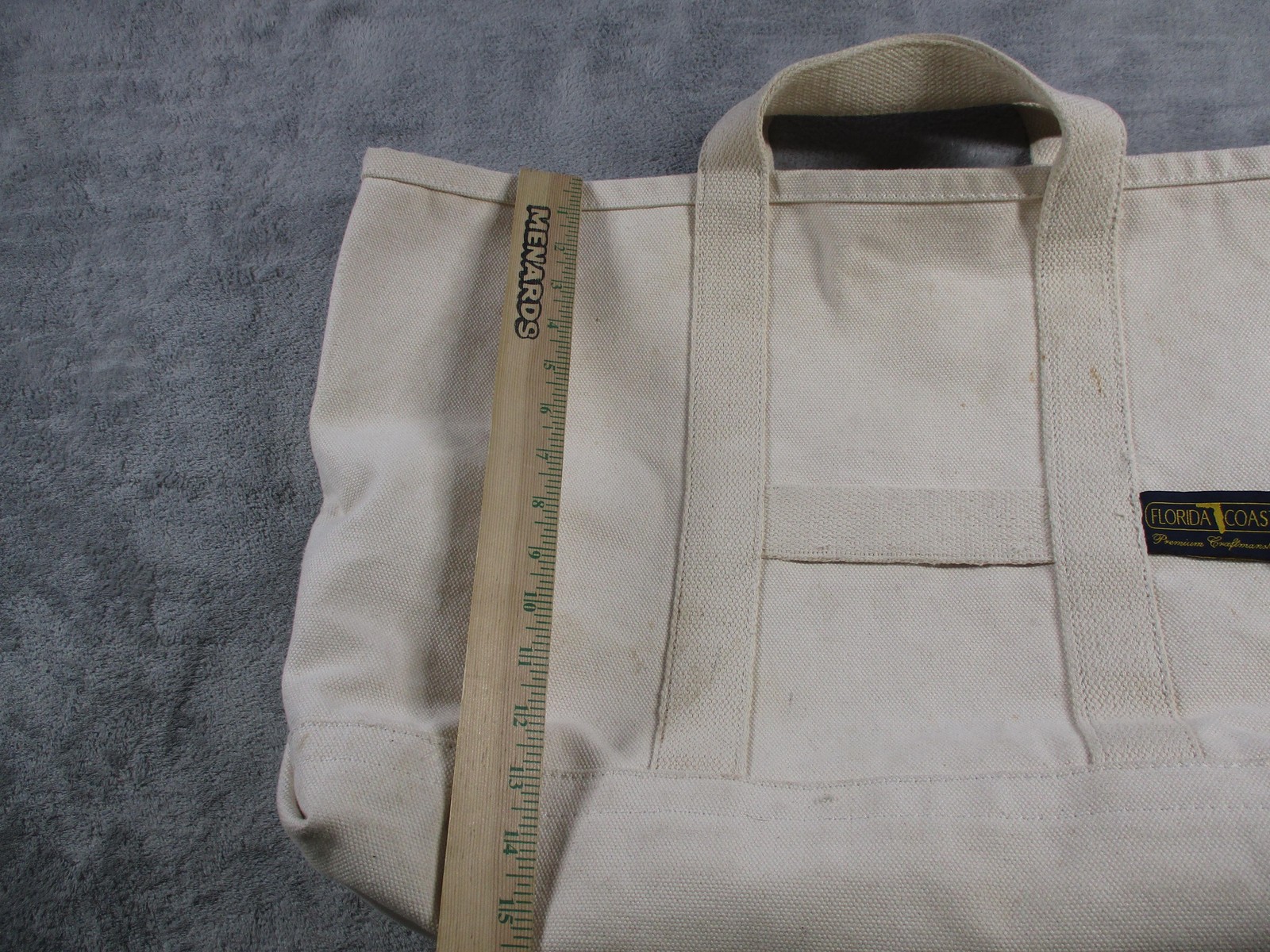 Florida Coast Tote Bag Unisex Large Beige Canvas Bottom Studs Beach Travel
