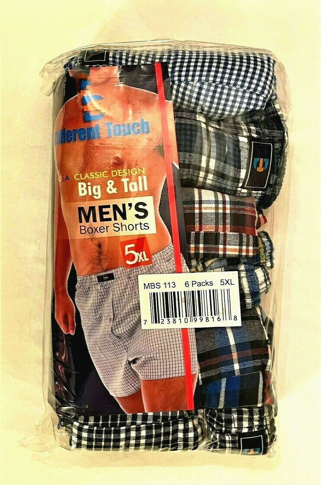 6 DIFFERENT TOUCH Men’s Boxer Shorts Briefs Underwear 3X-4X-5X-6X USA DESIGN
